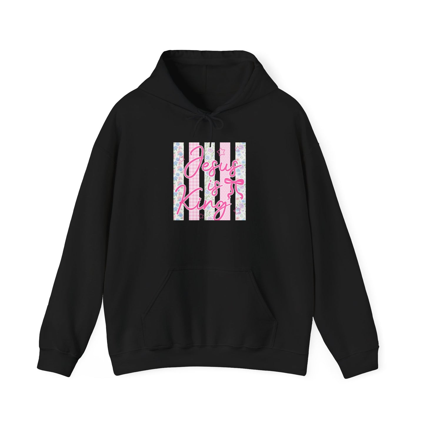Jesus Is King Floral Hoodie — Christian Faith Comfort Pullover