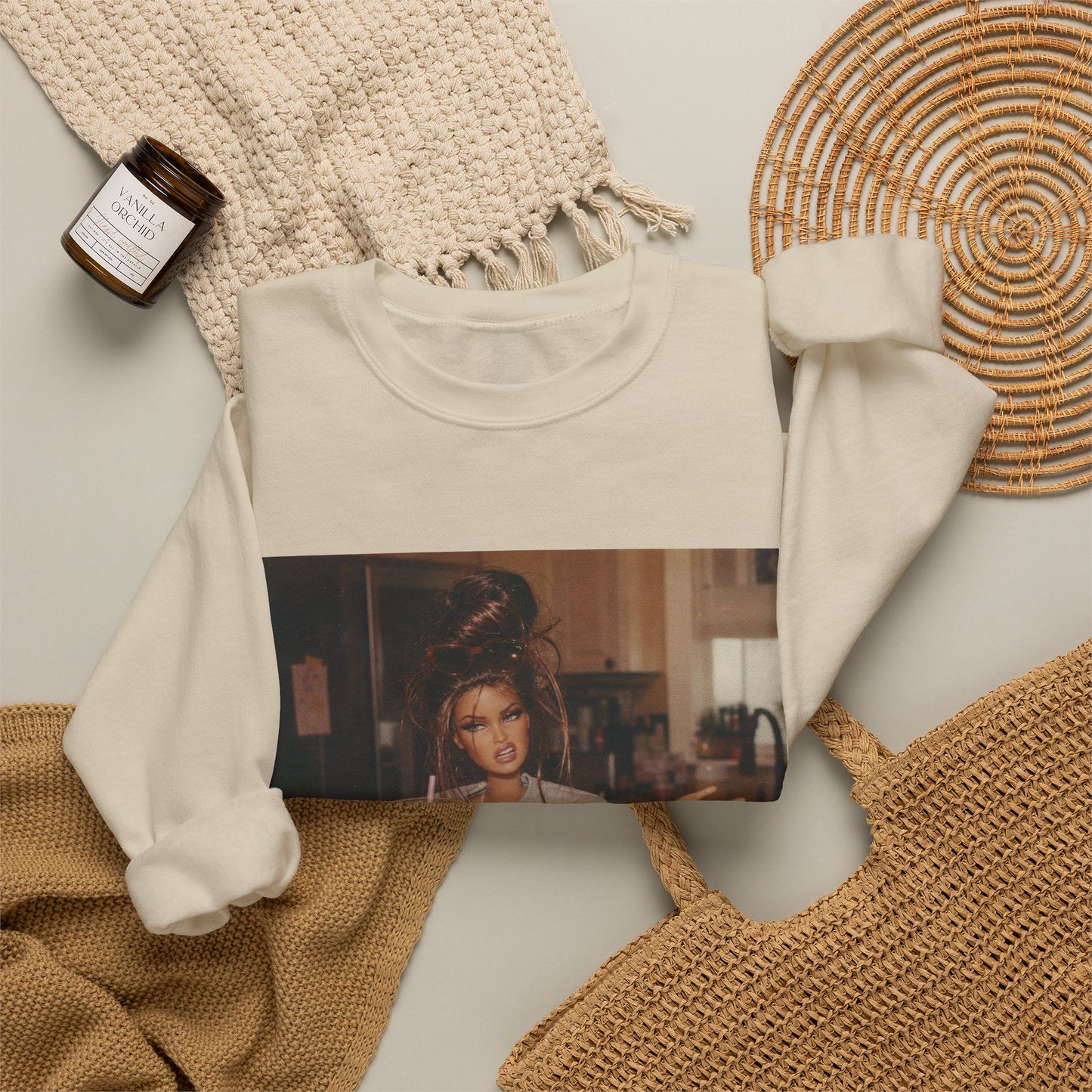 Crewneck Sweatshirt — Vintage Photo "go ask your dad" Cozy Pullover
