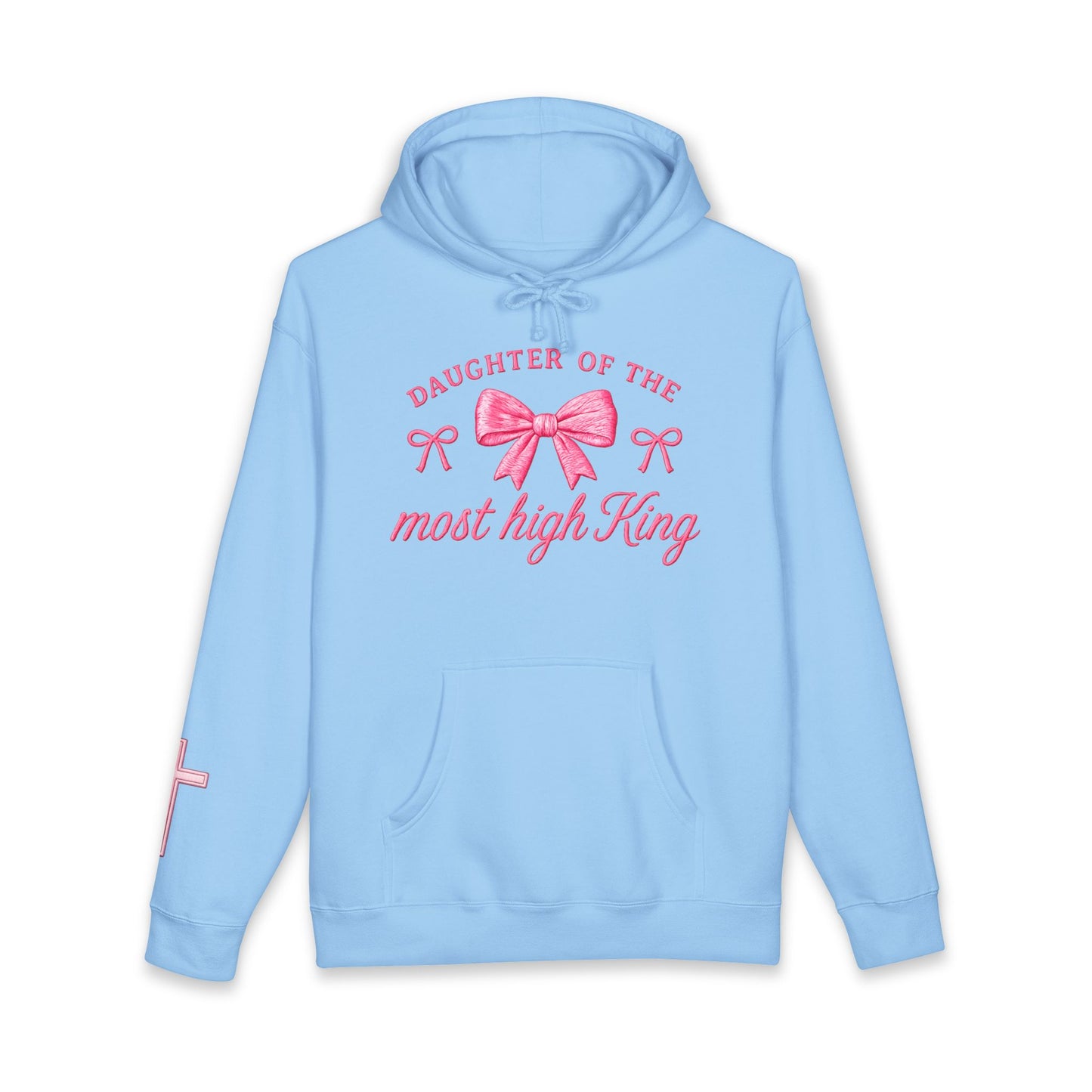 Hoodie – Daughter of the Most High King Pink Bow Christian Sweatshirt
