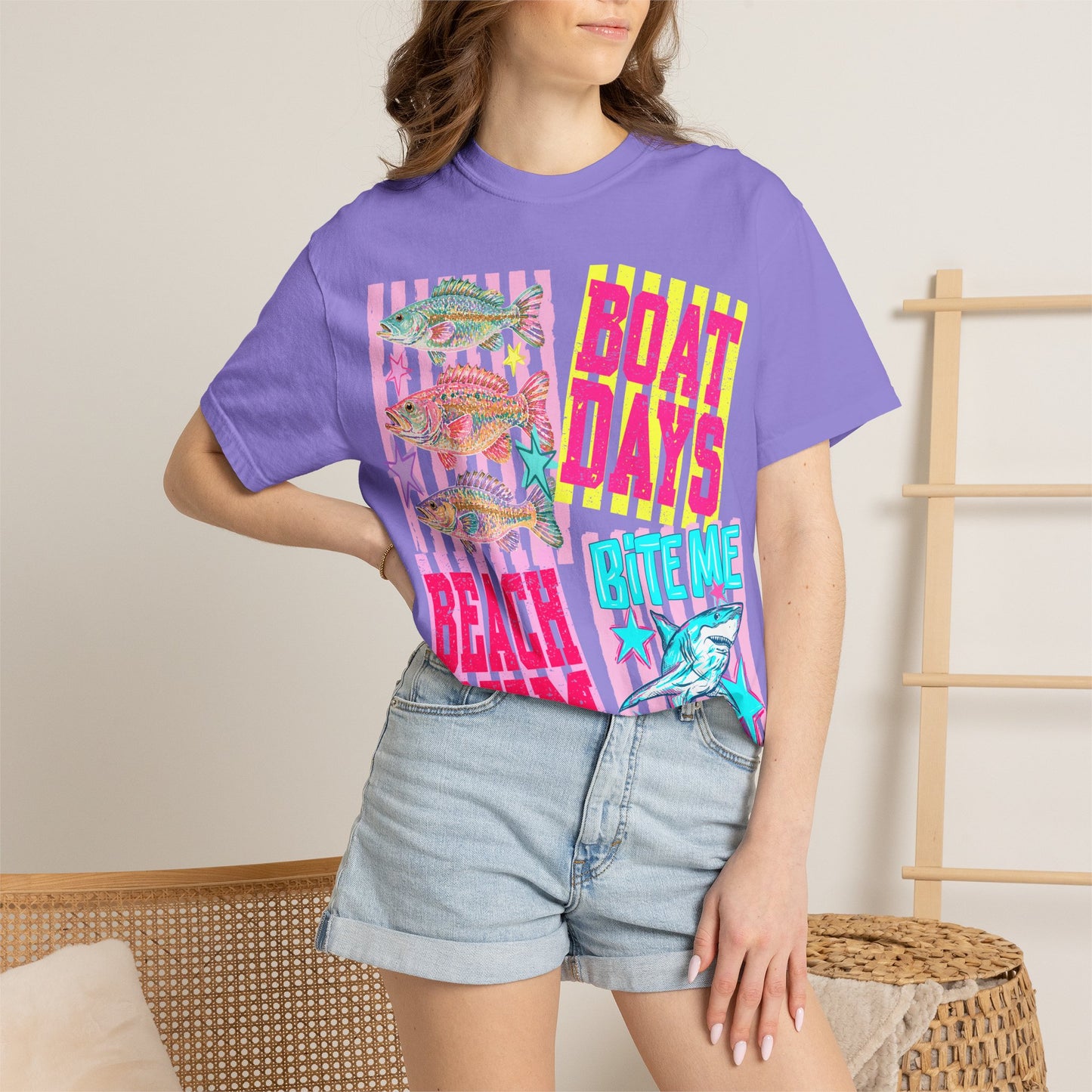 Beach Bum Boat Days T‑Shirt — 'Bite Me' Fishing Graphic Tee