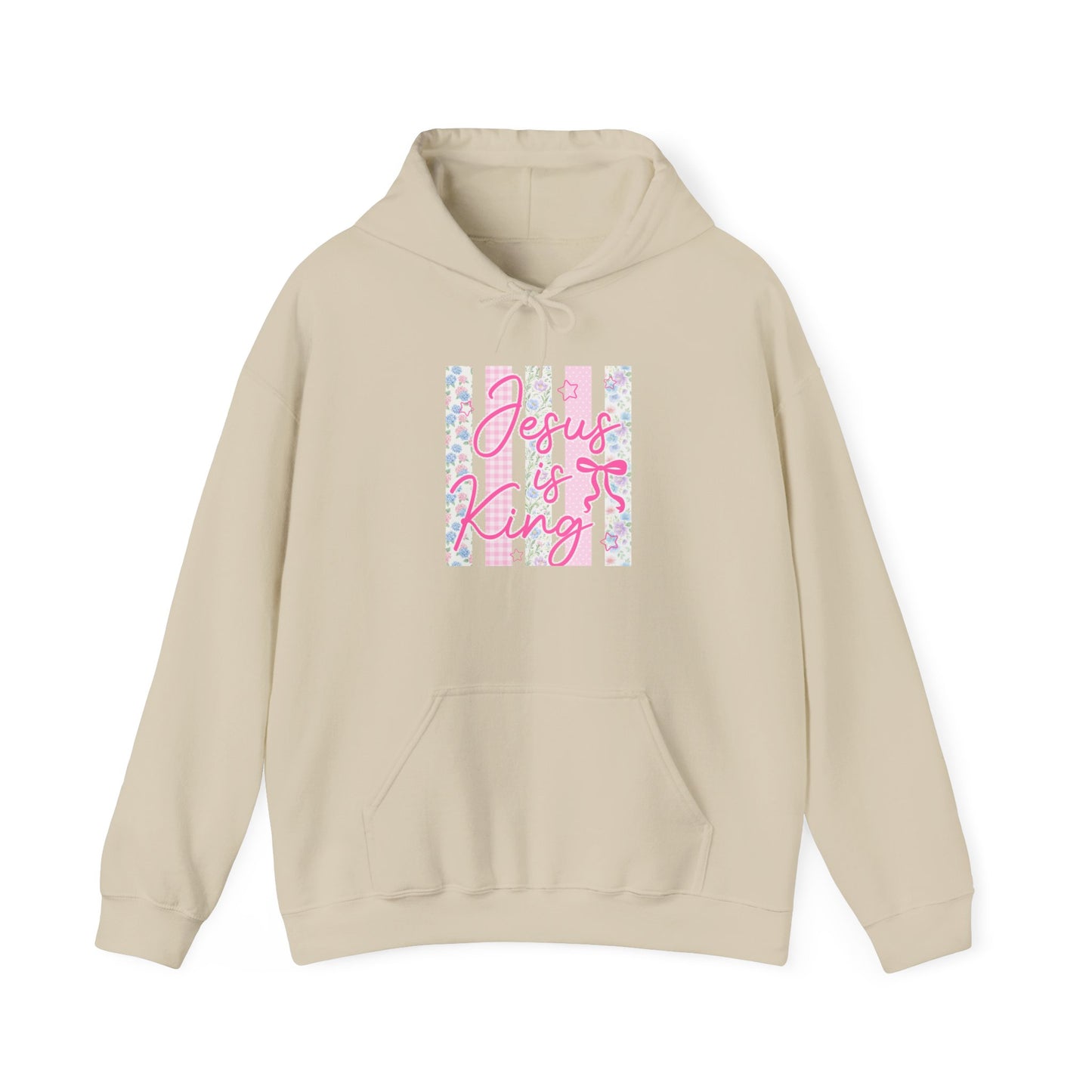 Jesus Is King Floral Hoodie — Christian Faith Comfort Pullover