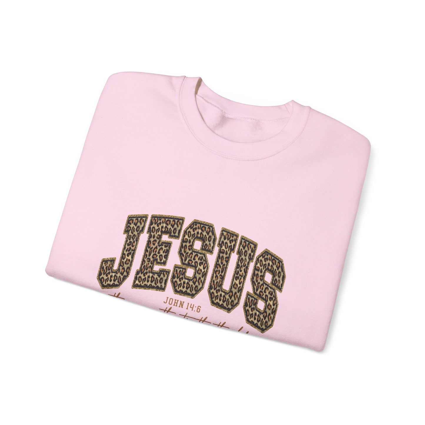 Jesus Script Crewneck Sweatshirt – "Jesus: The Way, The Truth, The Life" Christian Pullover