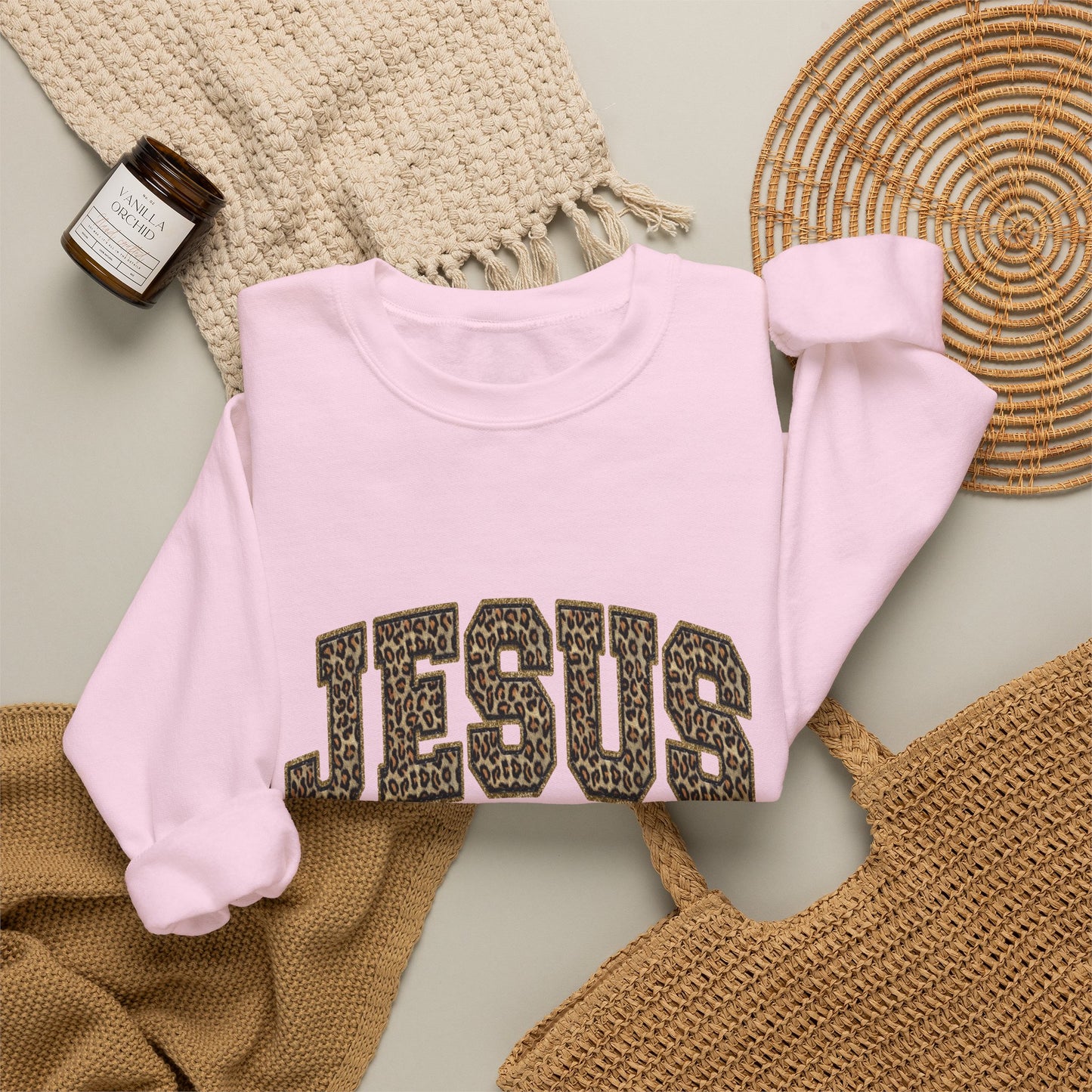 Jesus Script Crewneck Sweatshirt – "Jesus: The Way, The Truth, The Life" Christian Pullover