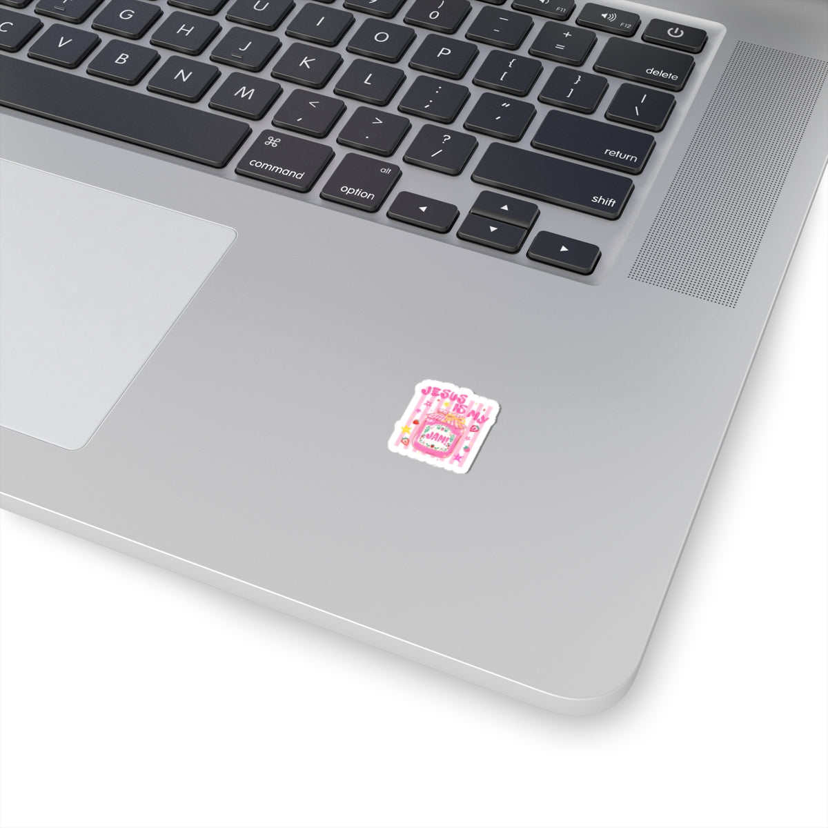 Jesus Is My Jam Kiss-Cut Sticker — Cute Pink Faith Vinyl Decal