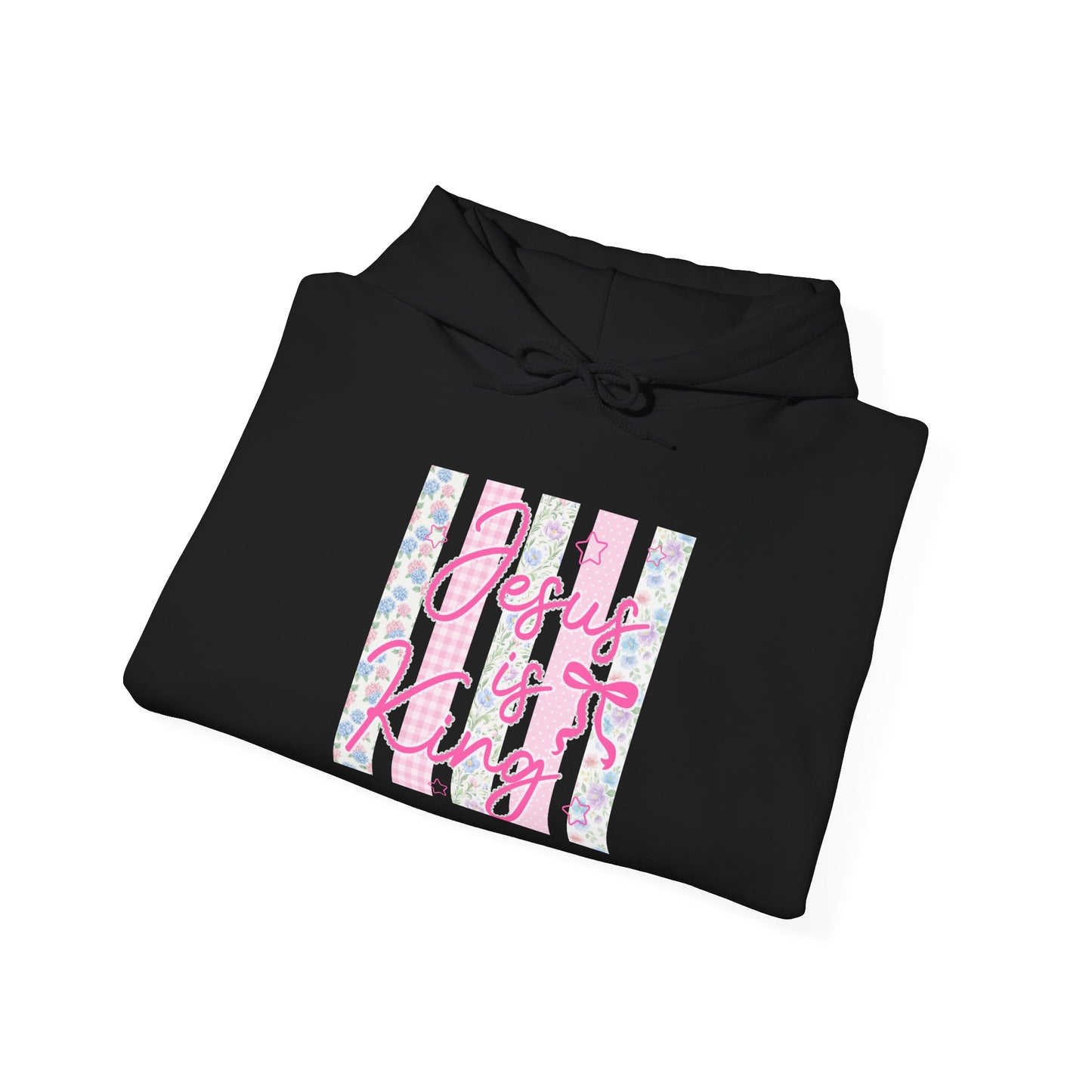 Jesus Is King Floral Hoodie — Christian Faith Comfort Pullover