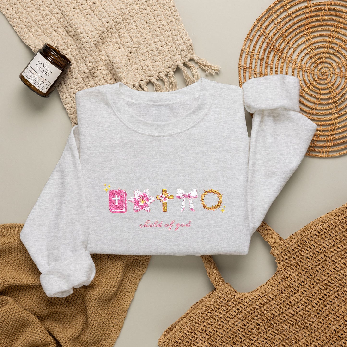 Child Of God Embroidery Crewneck Sweatshirt