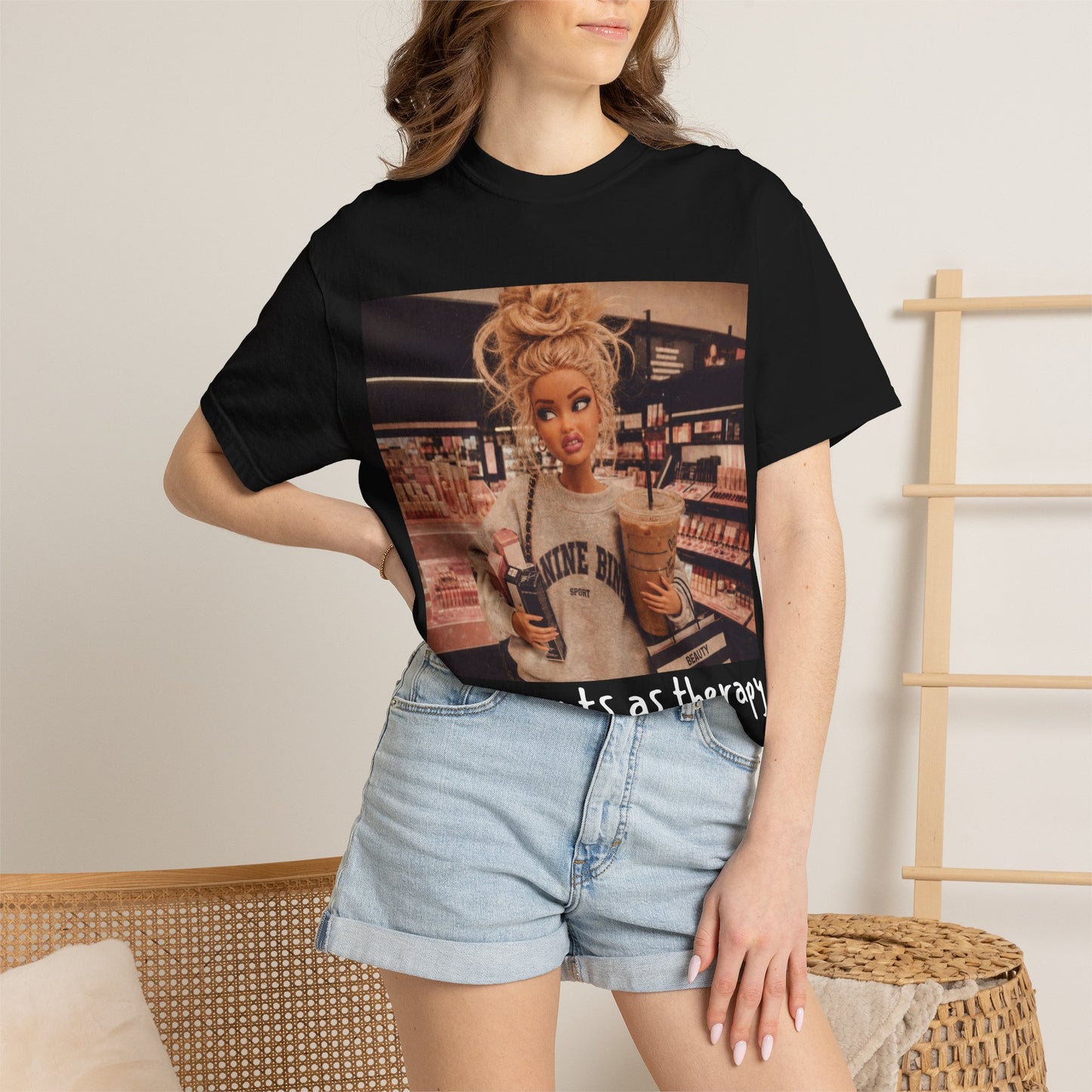 Barbie Doll Grocery Run T-Shirt — Retro Pop Art Photo Tee