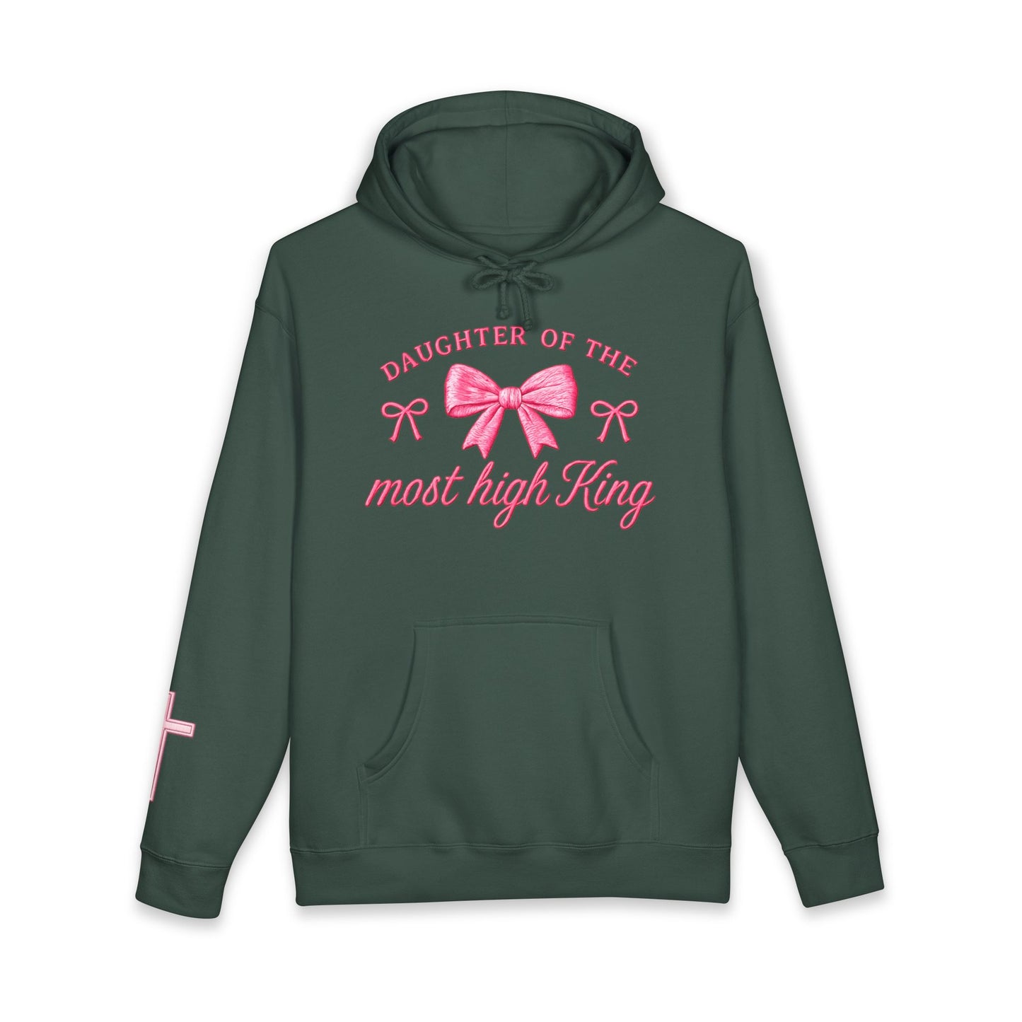 Hoodie – Daughter of the Most High King Pink Bow Christian Sweatshirt