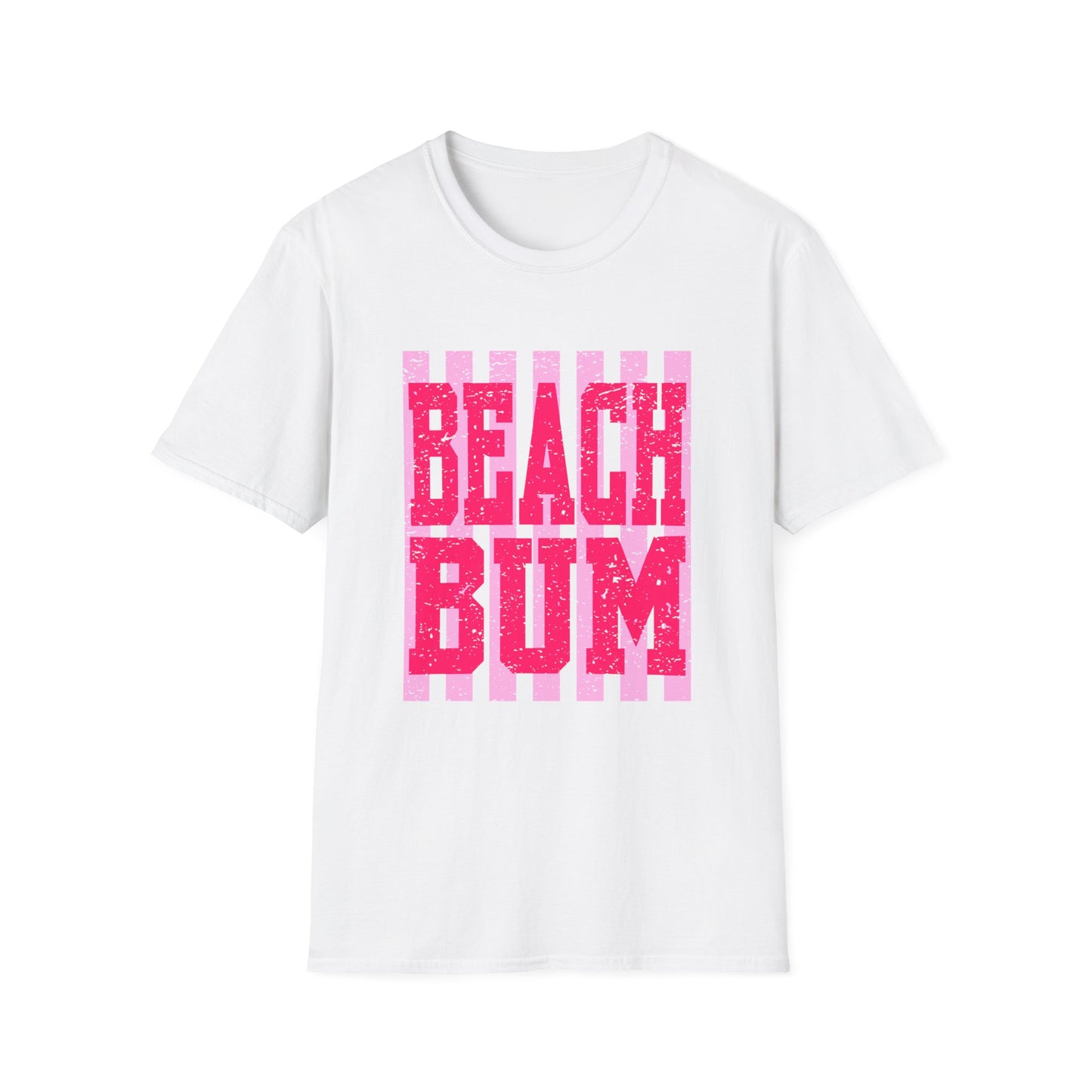 Beach Bum T-Shirt — Retro Pink Striped Summer Tee