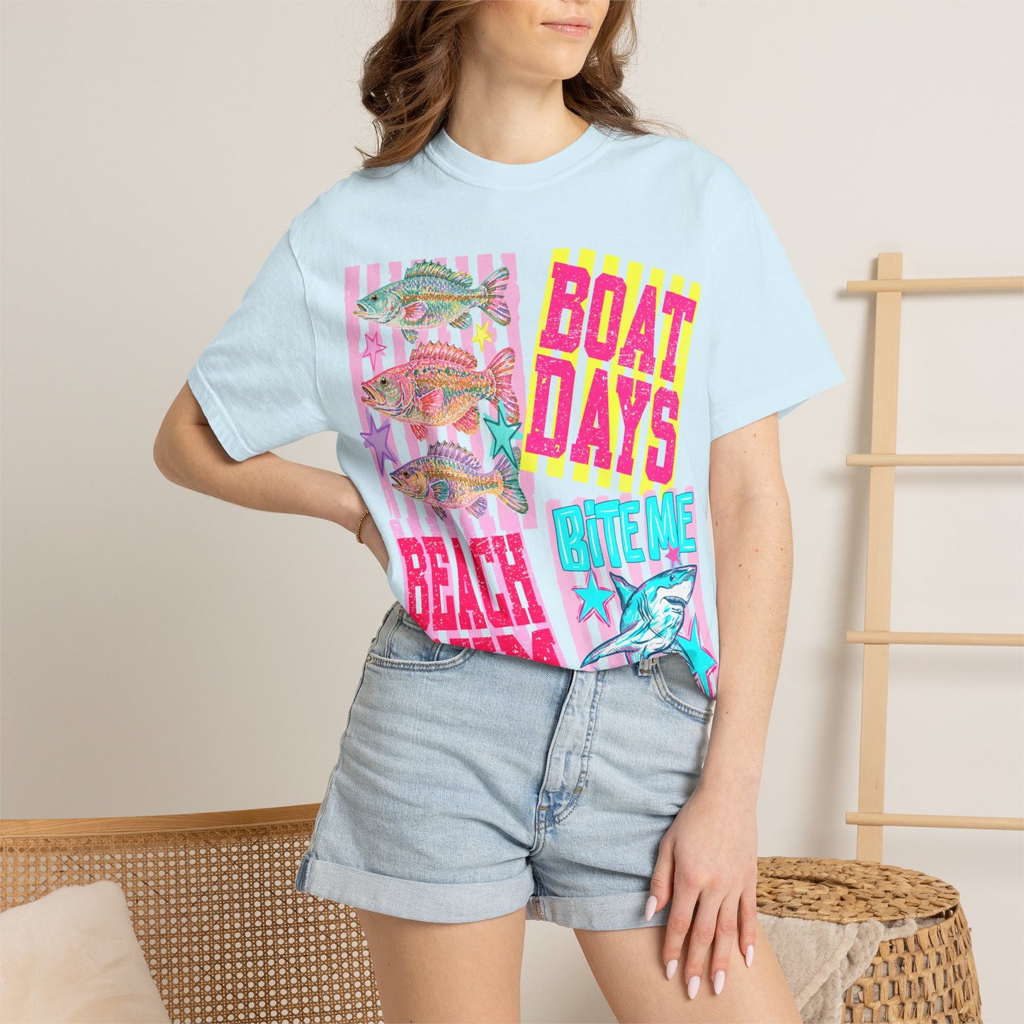 Beach Bum Boat Days T‑Shirt — 'Bite Me' Fishing Graphic Tee