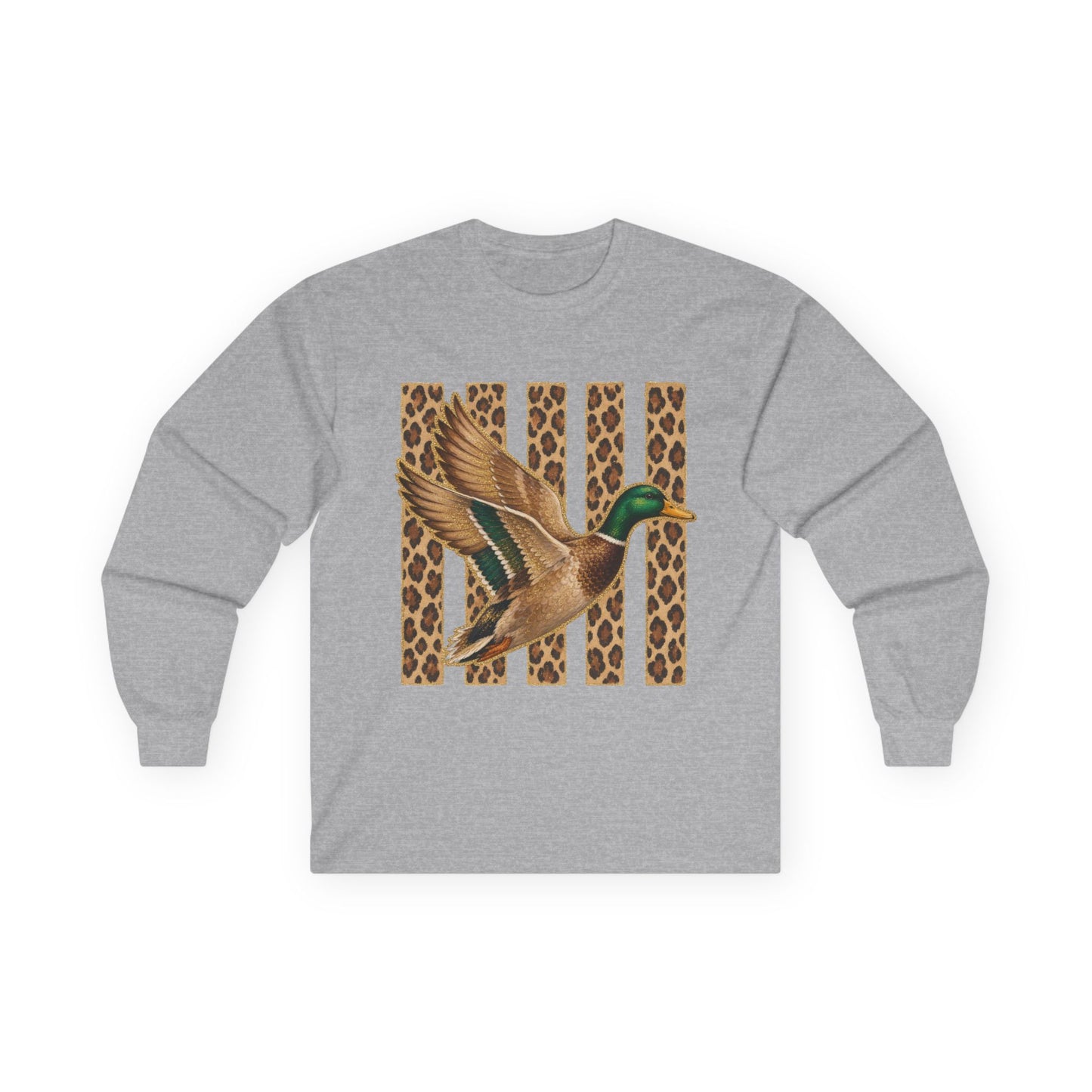 Mallard Duck Leopard Stripe Long Sleeve Tee