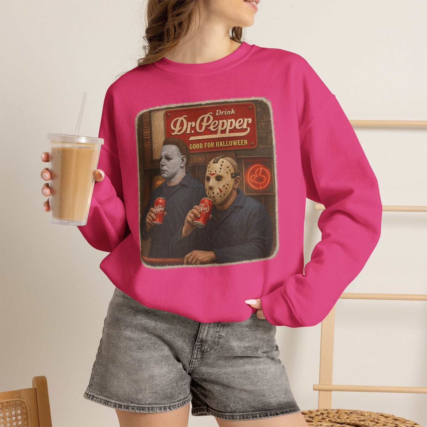 Halloween Horror Sweatshirt — Dr. Pepper "Good for Halloween" Retro Design
