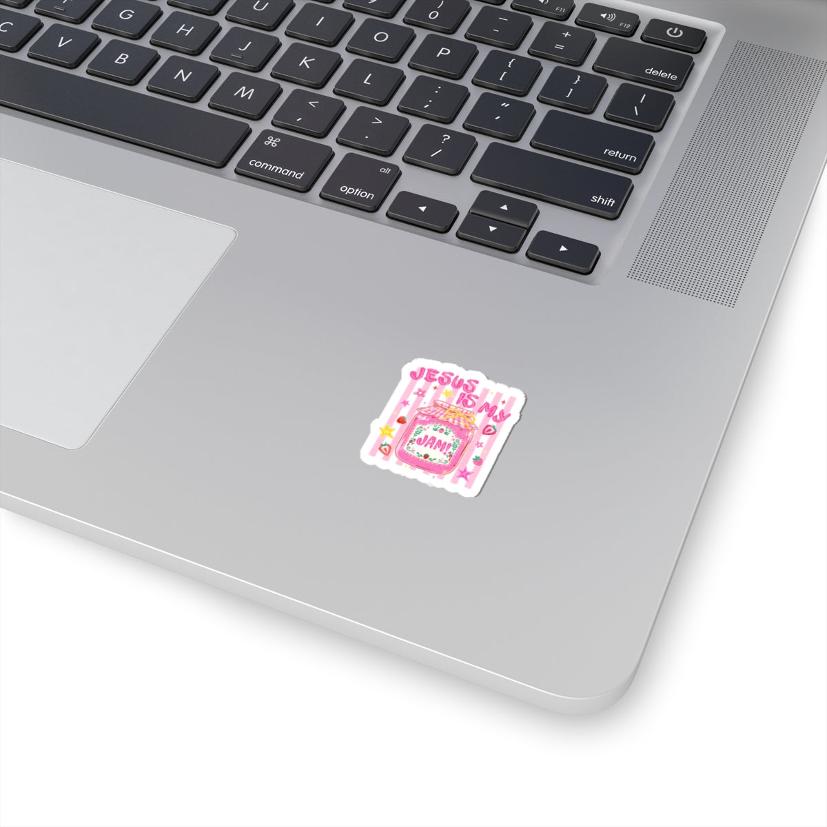 Jesus Is My Jam Kiss-Cut Sticker — Cute Pink Faith Vinyl Decal