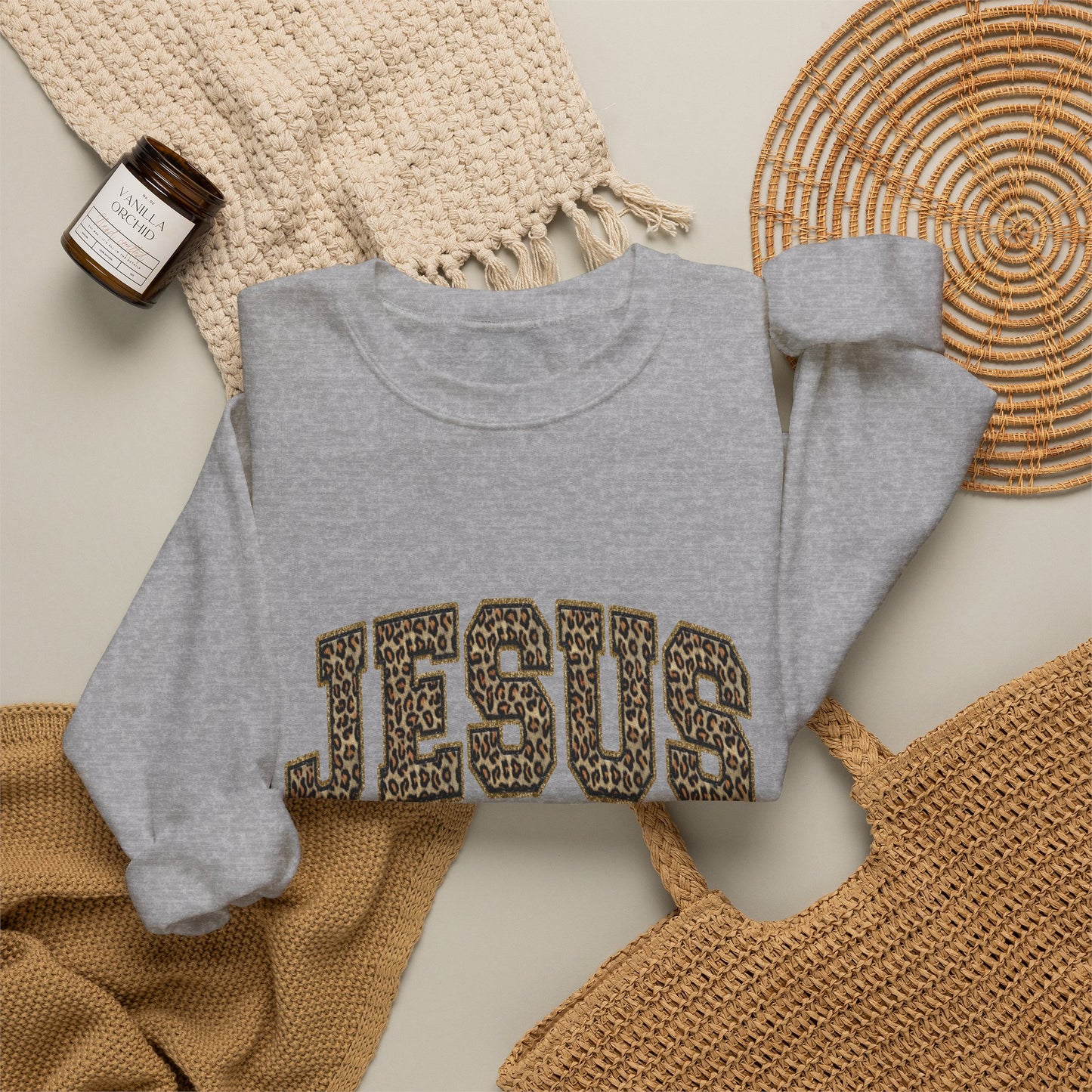 Jesus Script Crewneck Sweatshirt – "Jesus: The Way, The Truth, The Life" Christian Pullover