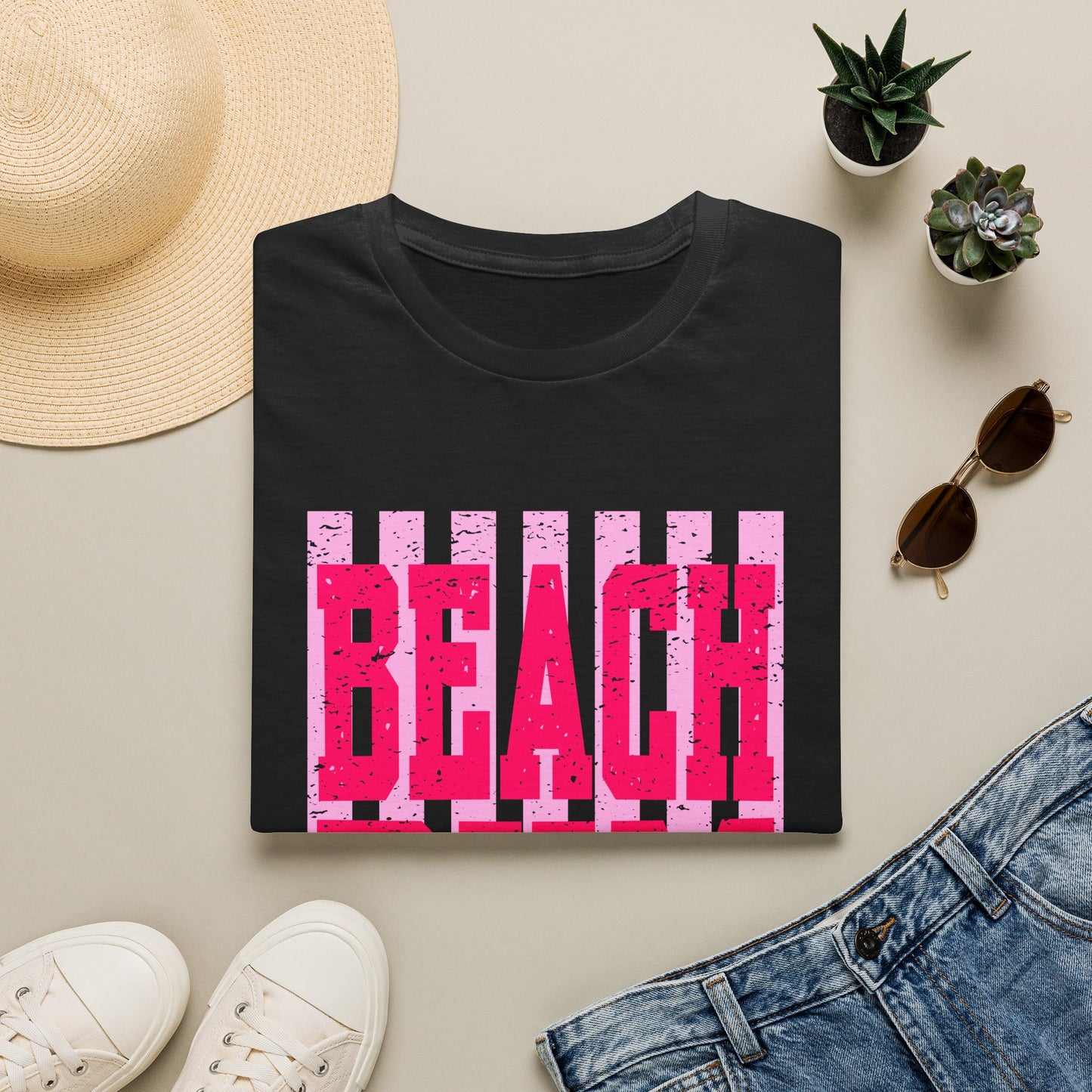 Beach Bum T-Shirt — Retro Pink Striped Summer Tee