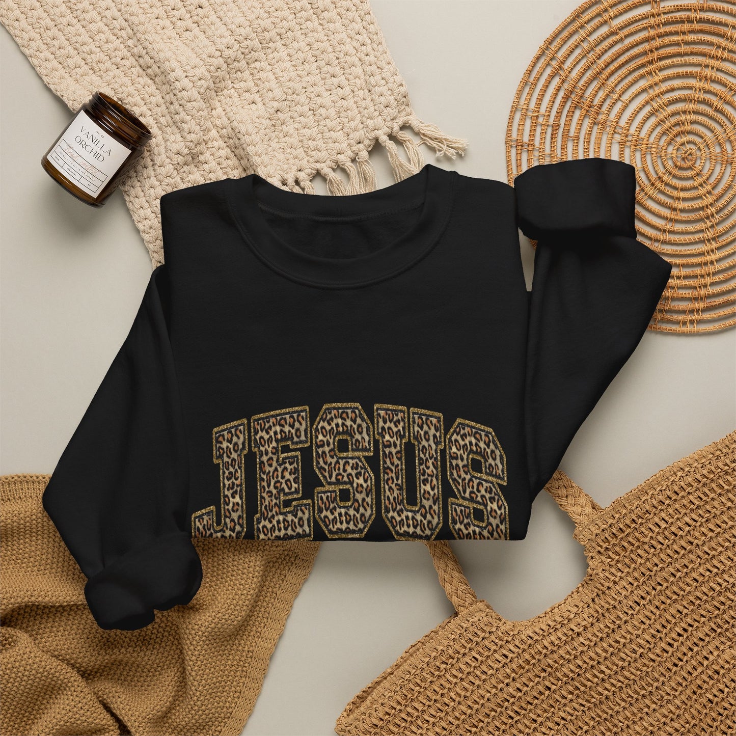 Jesus Script Crewneck Sweatshirt – "Jesus: The Way, The Truth, The Life" Christian Pullover
