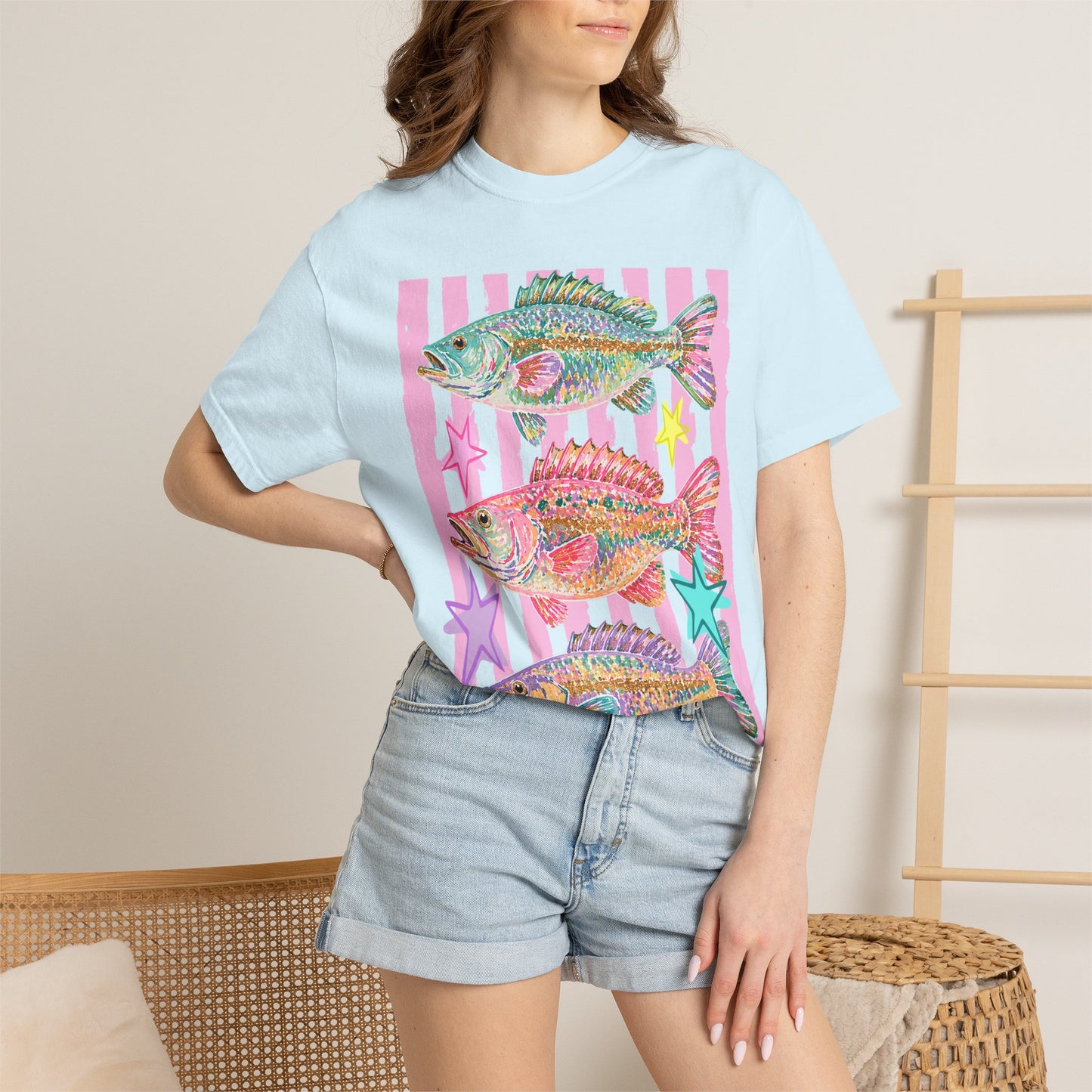 Retro Coastal Fish Tee — Colorful Tropical Fish Graphic T-Shirt
