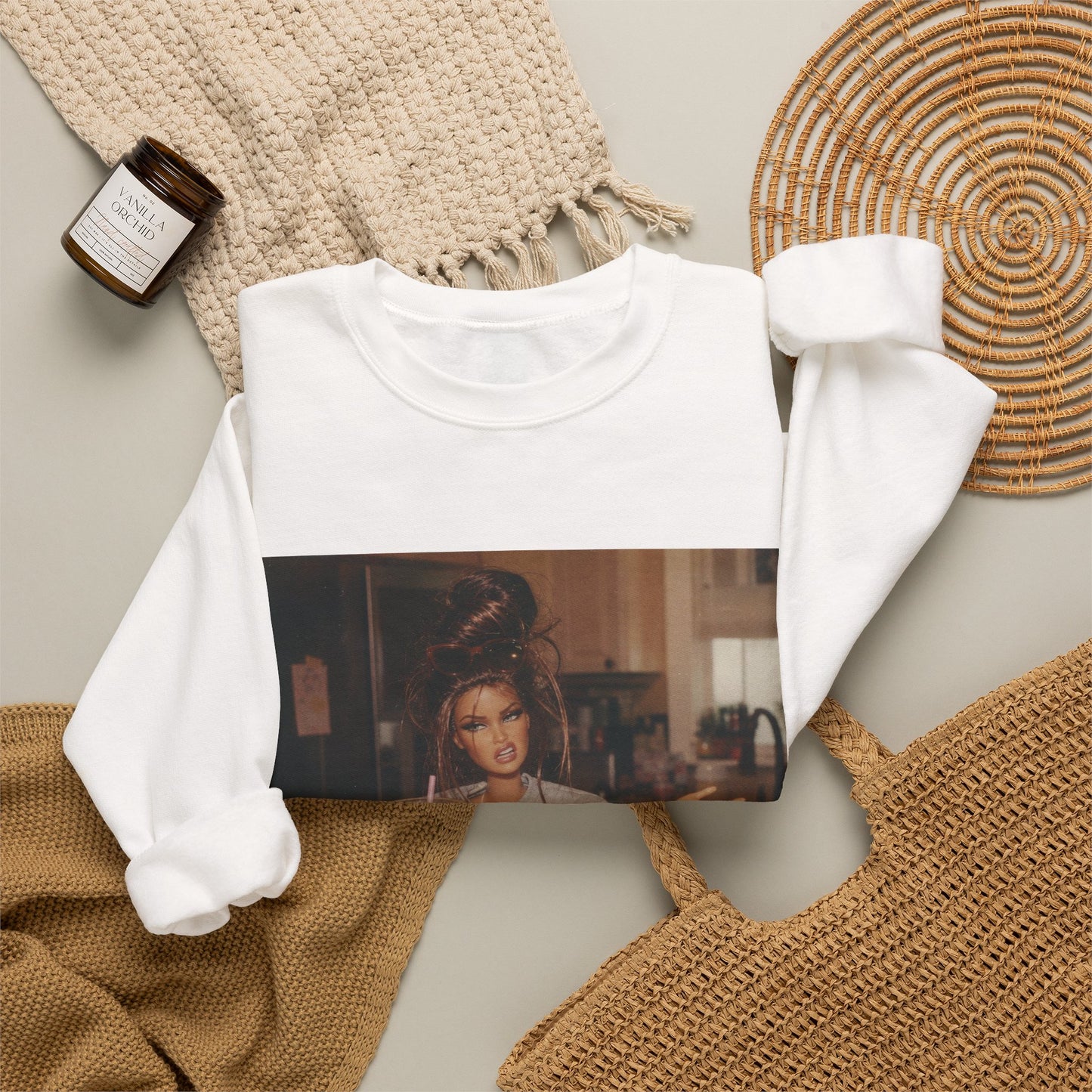 Crewneck Sweatshirt — Vintage Photo "go ask your dad" Cozy Pullover