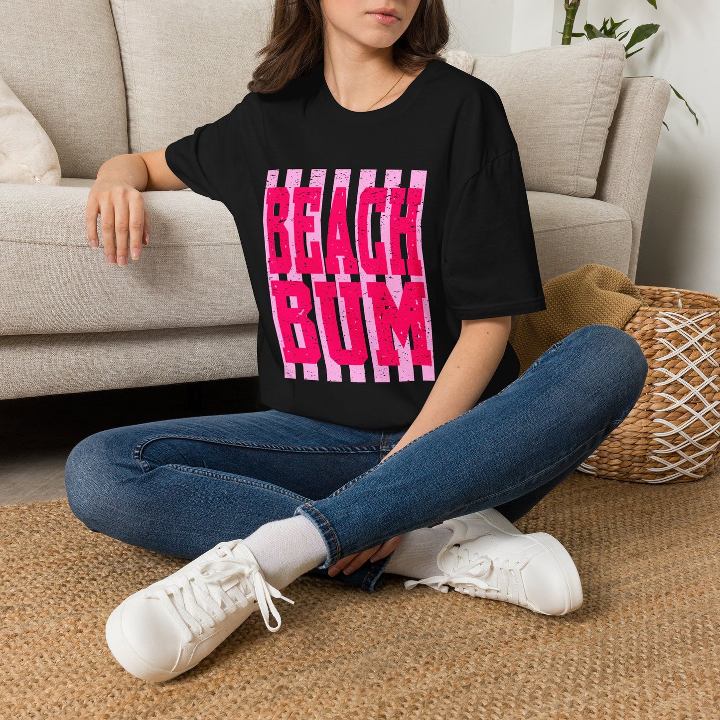 Beach Bum T-Shirt — Retro Pink Striped Summer Tee