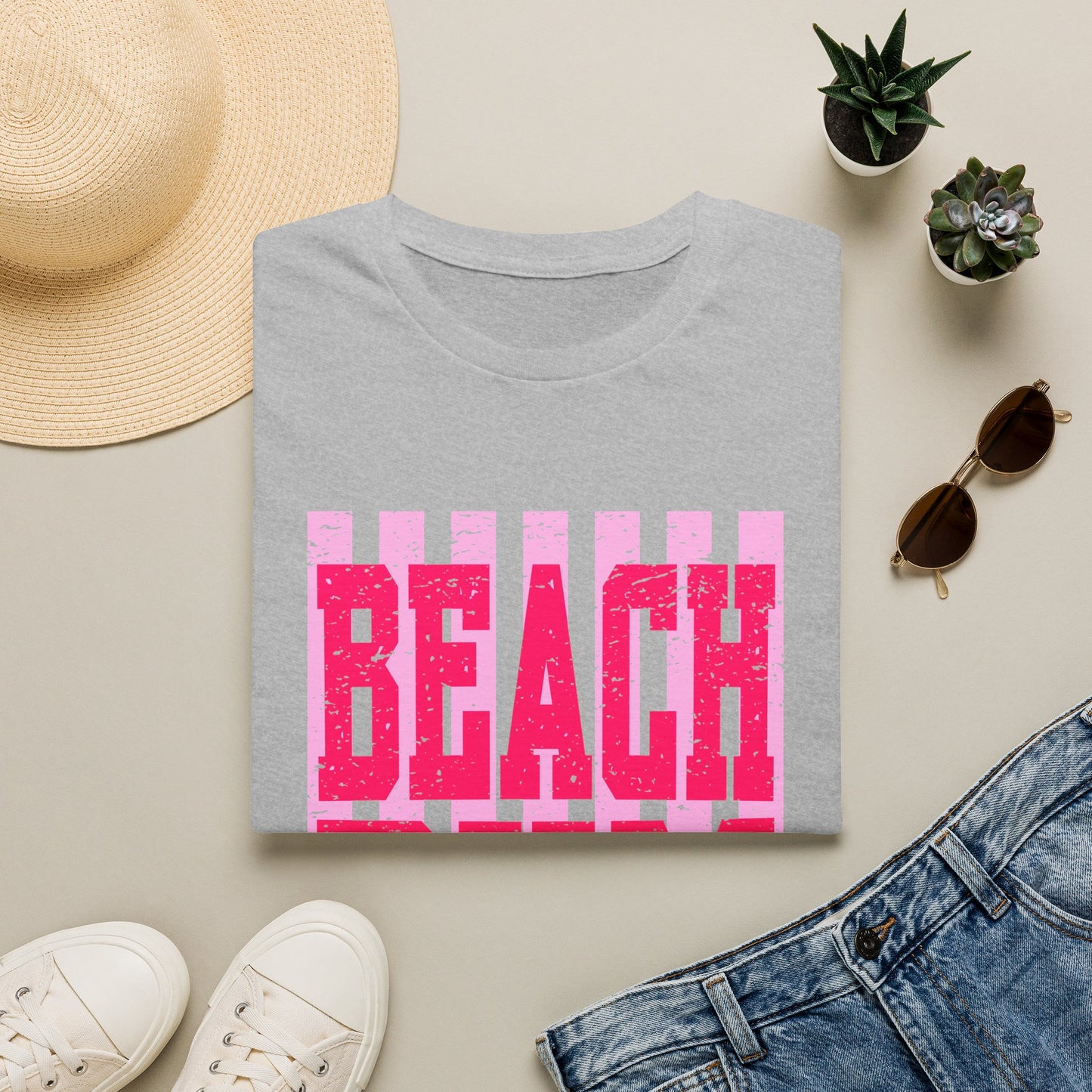 Beach Bum T-Shirt — Retro Pink Striped Summer Tee