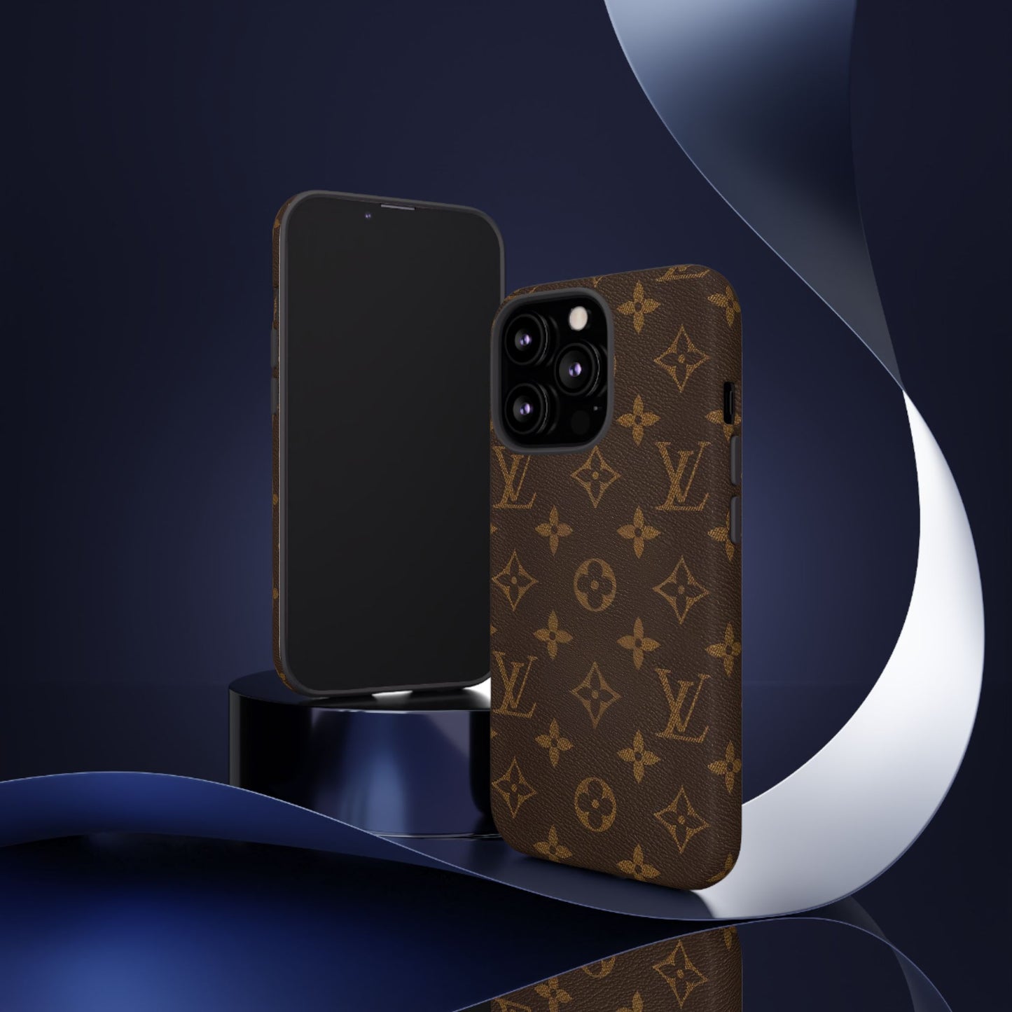 Louis Inspired Luxury Monogram Phone Case — Brown Designer-Style Tough Case