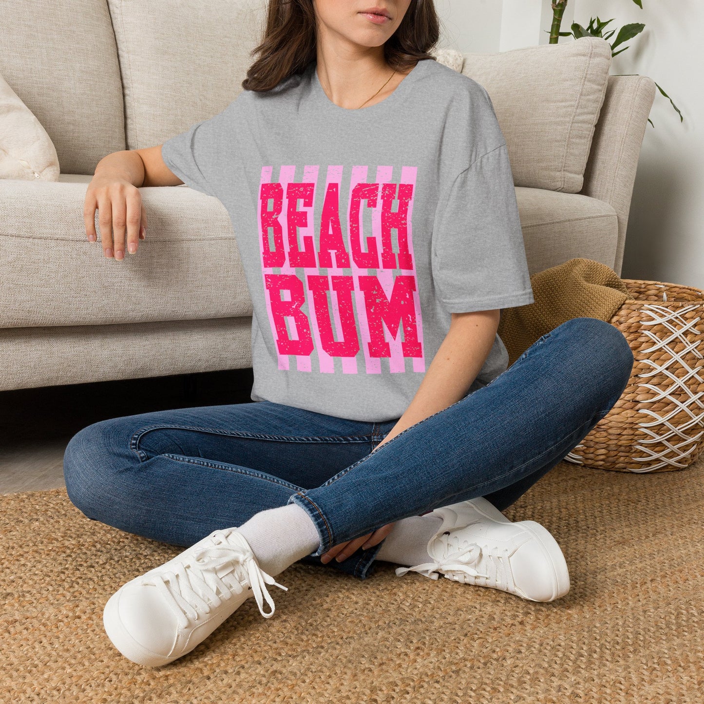 Beach Bum T-Shirt — Retro Pink Striped Summer Tee
