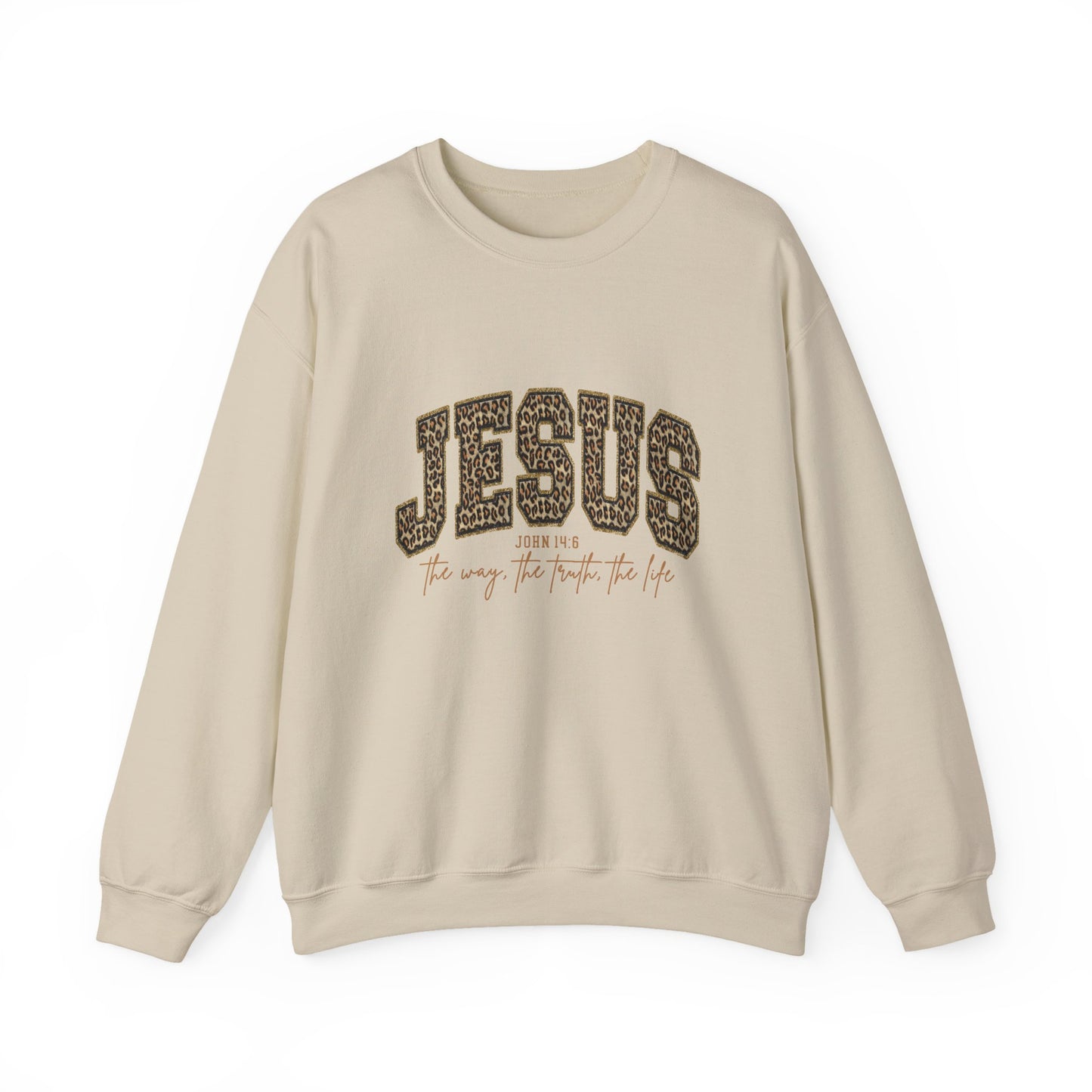 Jesus Script Crewneck Sweatshirt – "Jesus: The Way, The Truth, The Life" Christian Pullover
