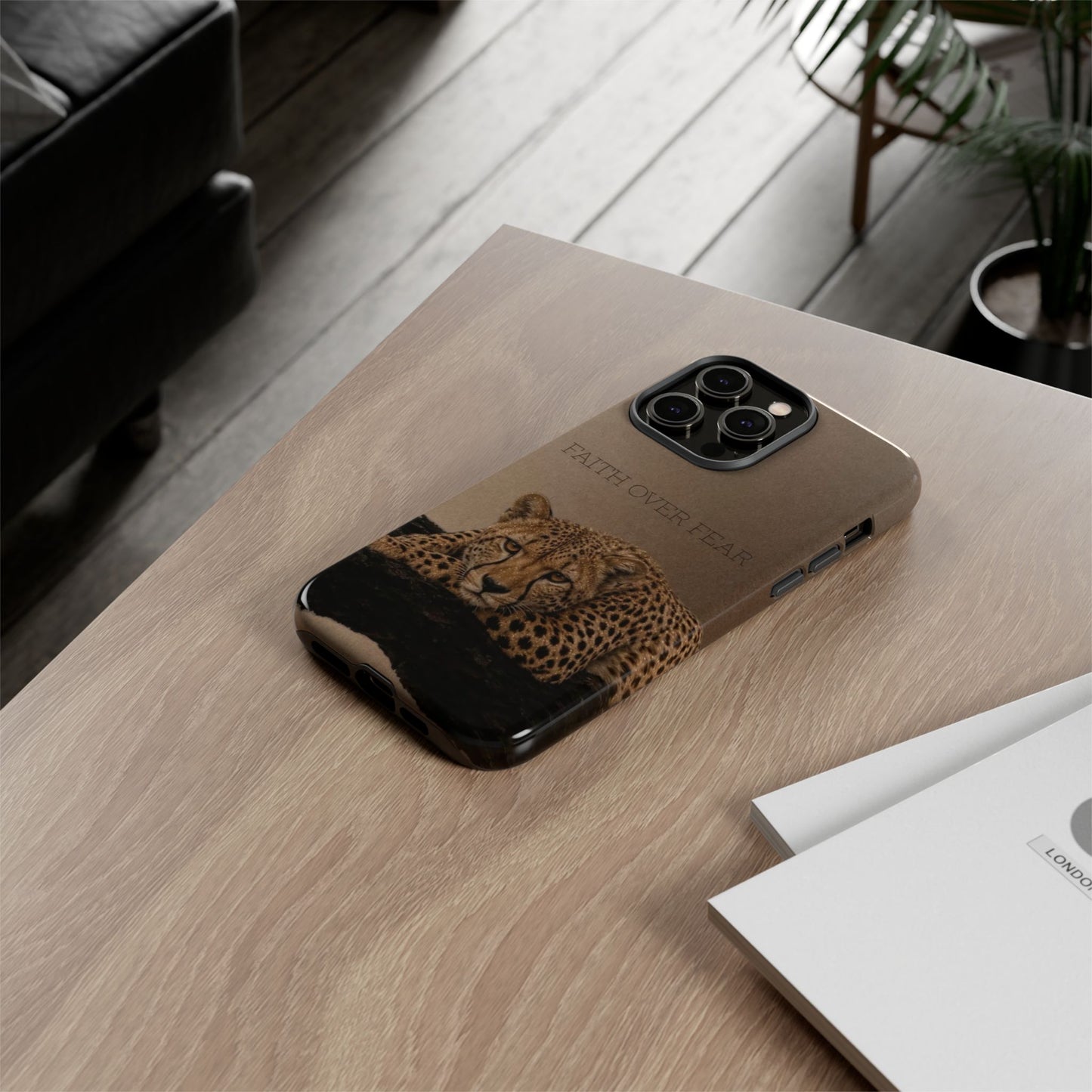 Faith Over Fear Cheetah Phone Case
