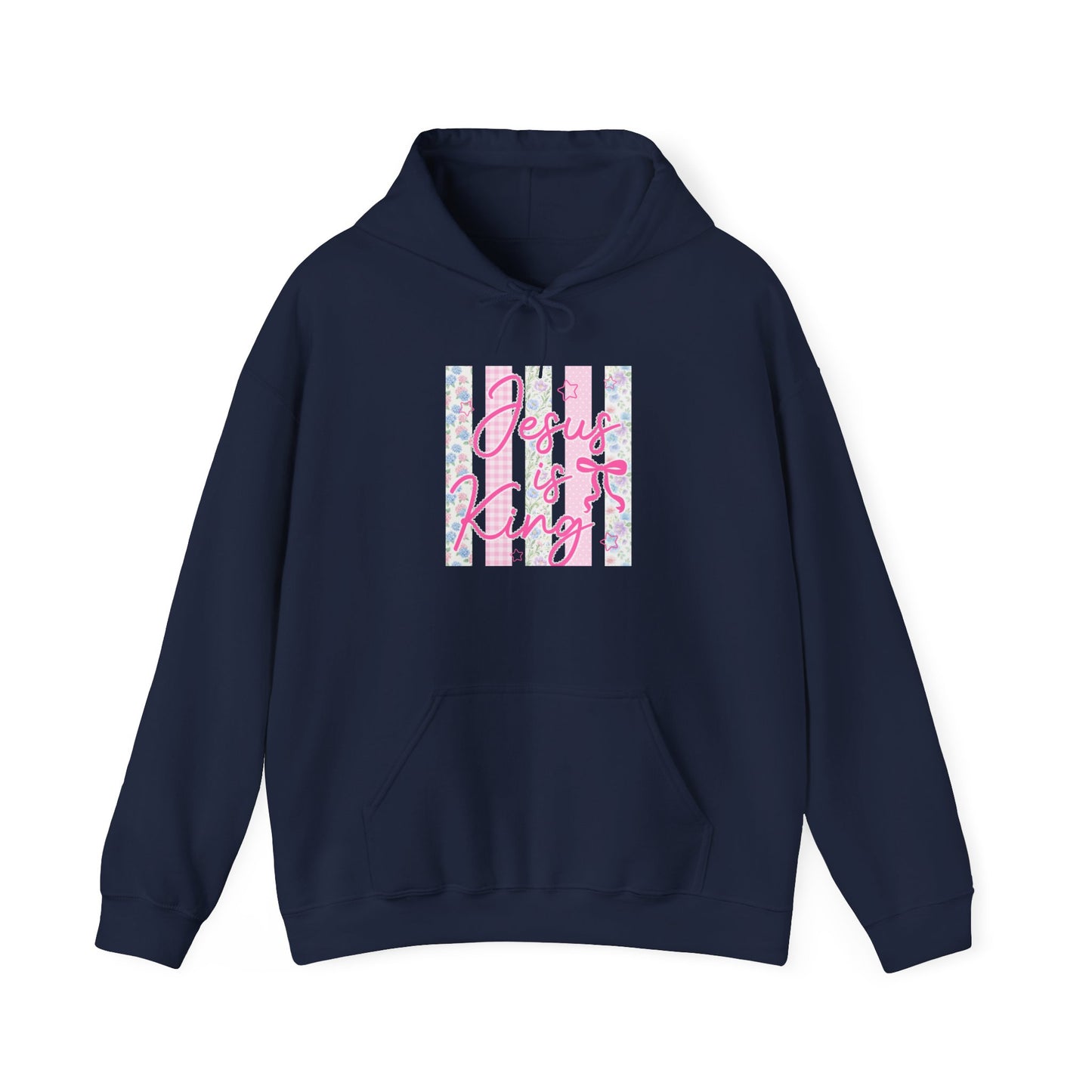 Jesus Is King Floral Hoodie — Christian Faith Comfort Pullover