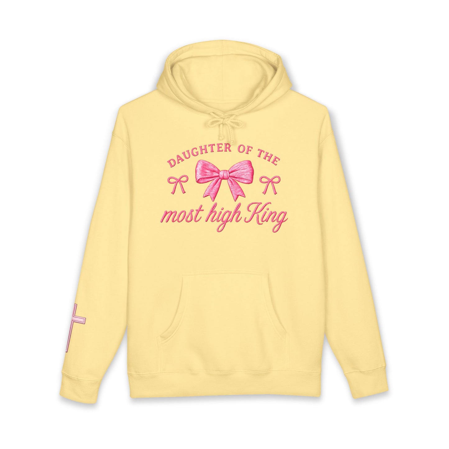 Hoodie – Daughter of the Most High King Pink Bow Christian Sweatshirt