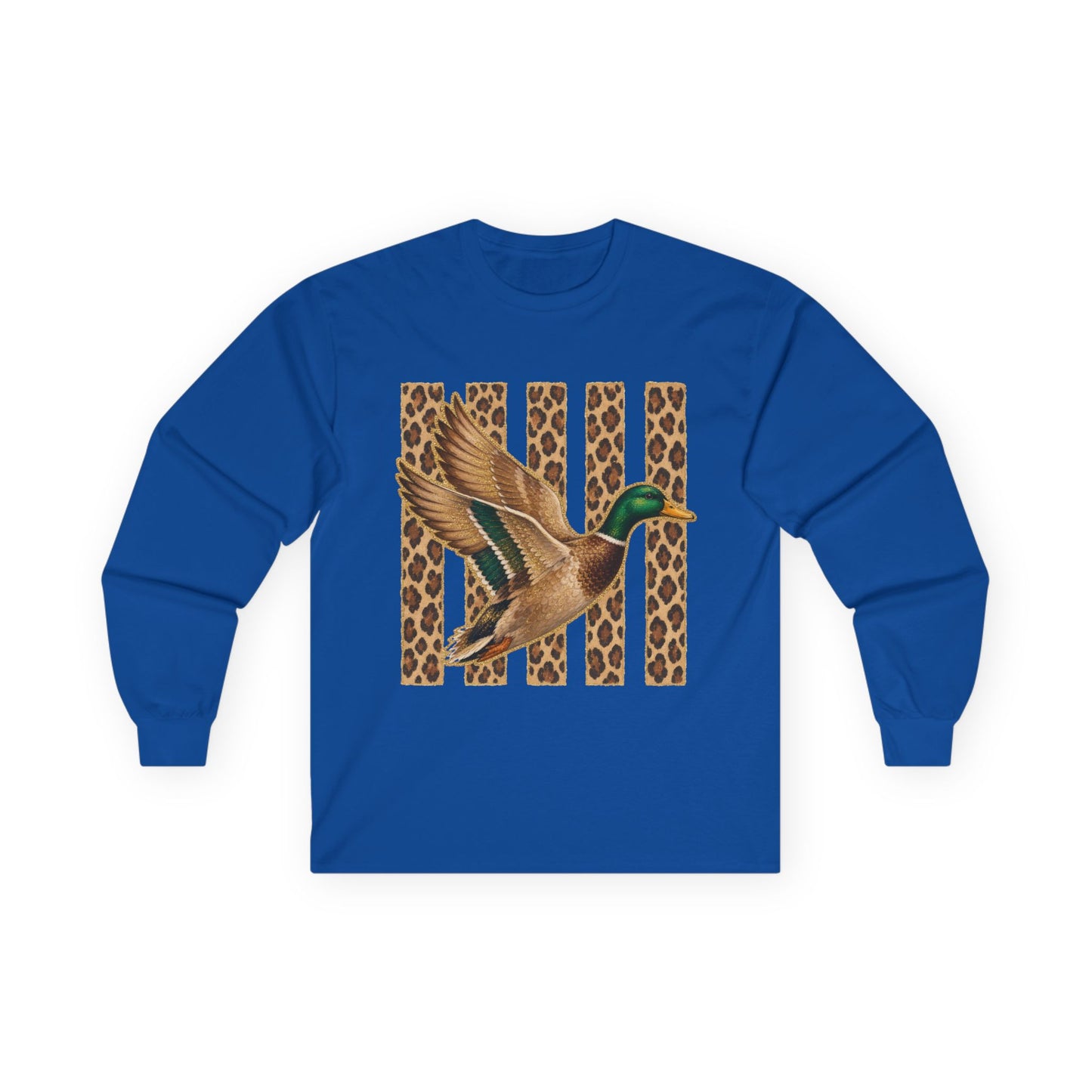 Mallard Duck Leopard Stripe Long Sleeve Tee