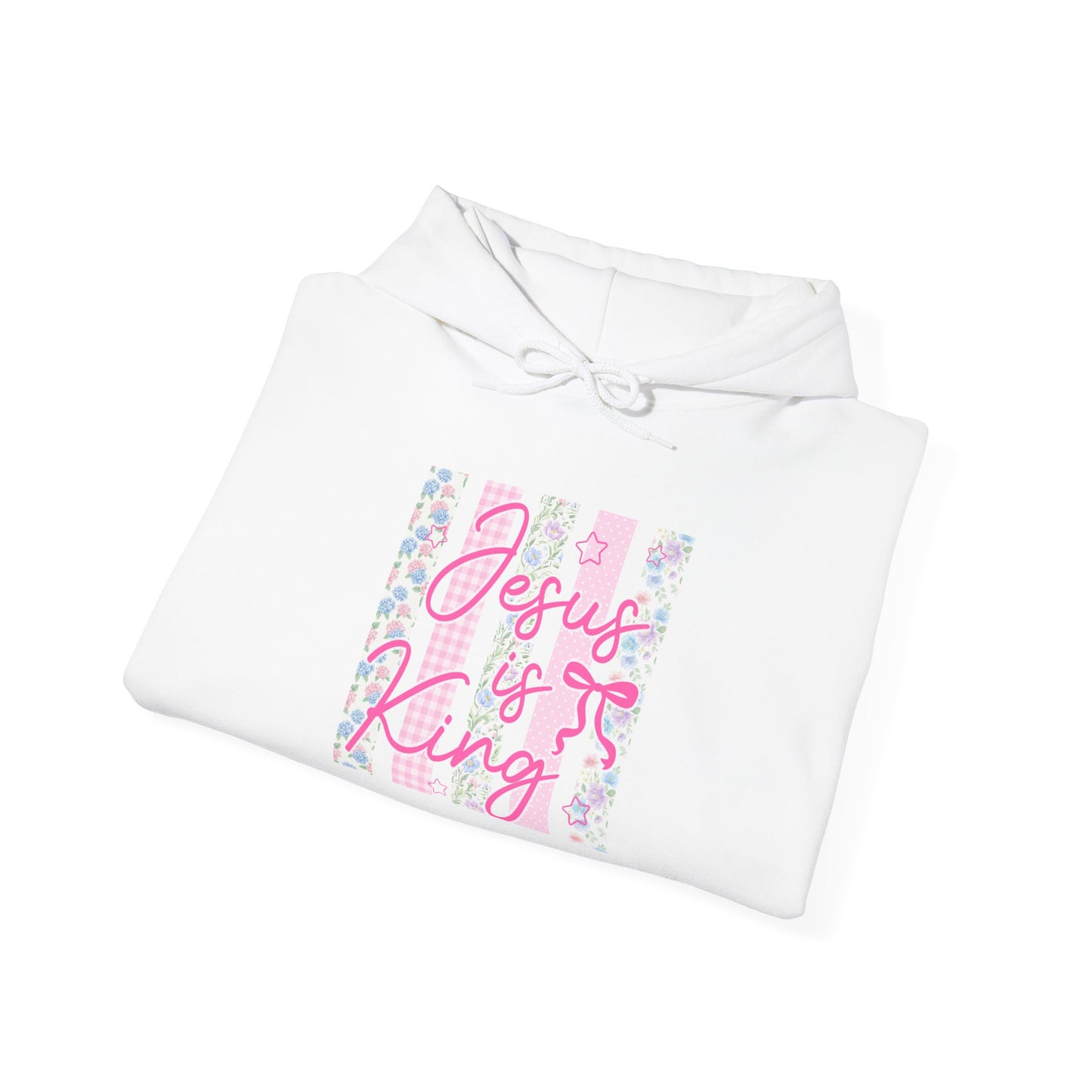 Jesus Is King Floral Hoodie — Christian Faith Comfort Pullover