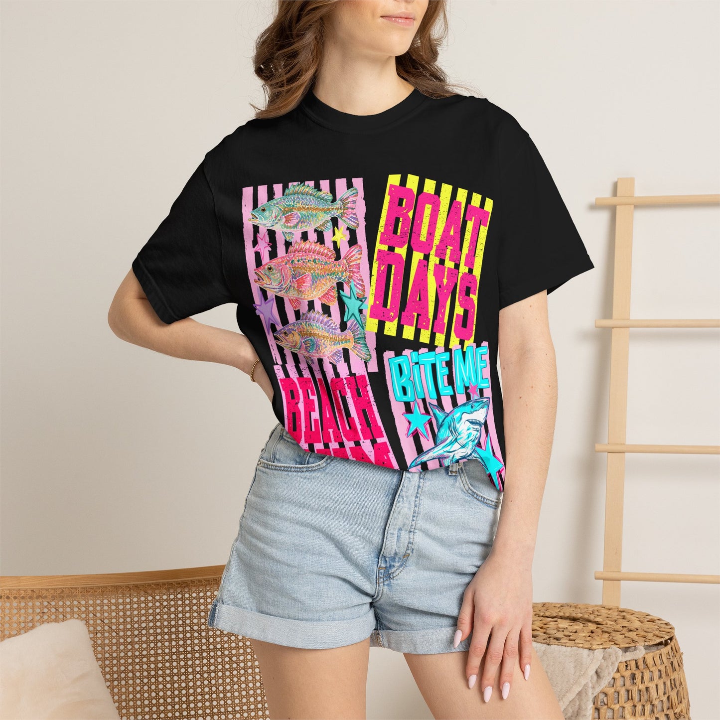 Beach Bum Boat Days T‑Shirt — 'Bite Me' Fishing Graphic Tee