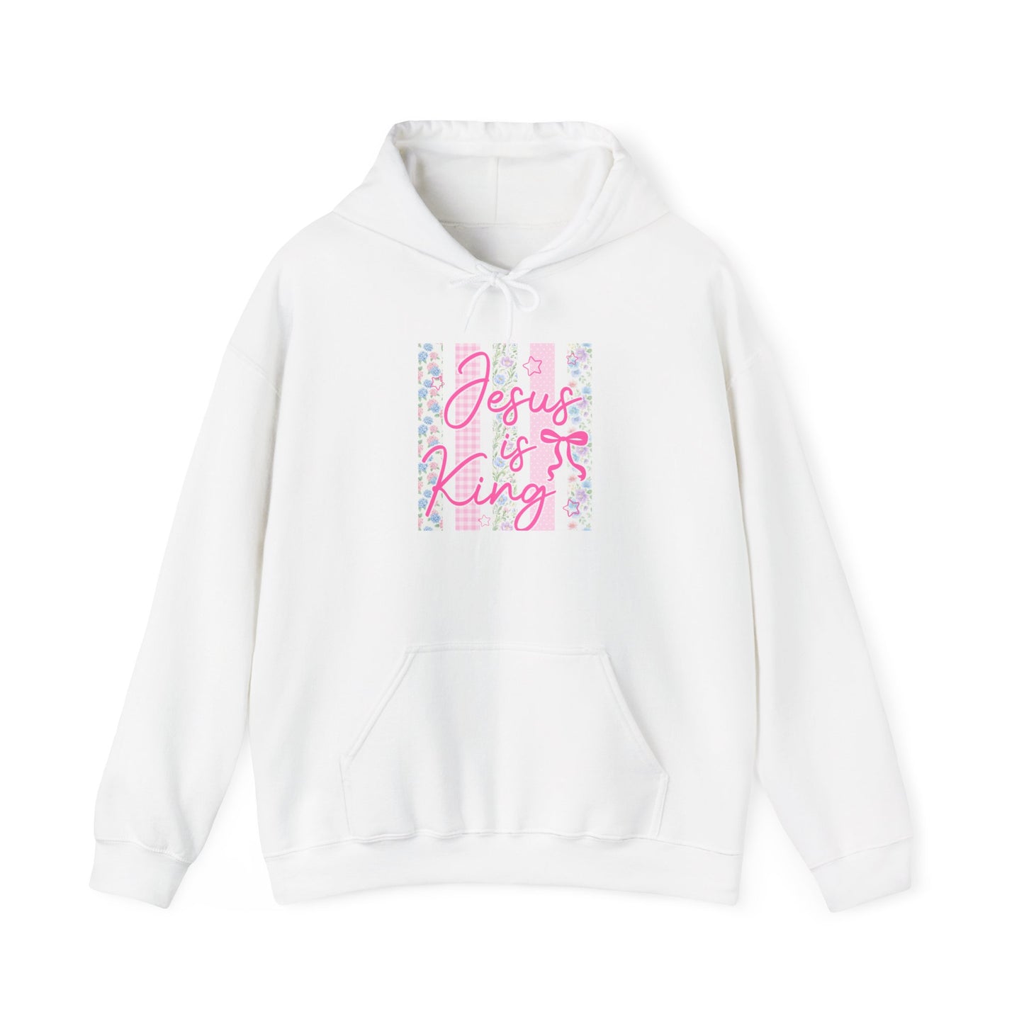 Jesus Is King Floral Hoodie — Christian Faith Comfort Pullover