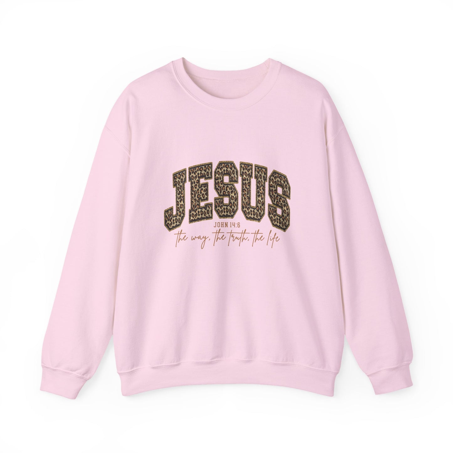 Jesus Script Crewneck Sweatshirt – "Jesus: The Way, The Truth, The Life" Christian Pullover