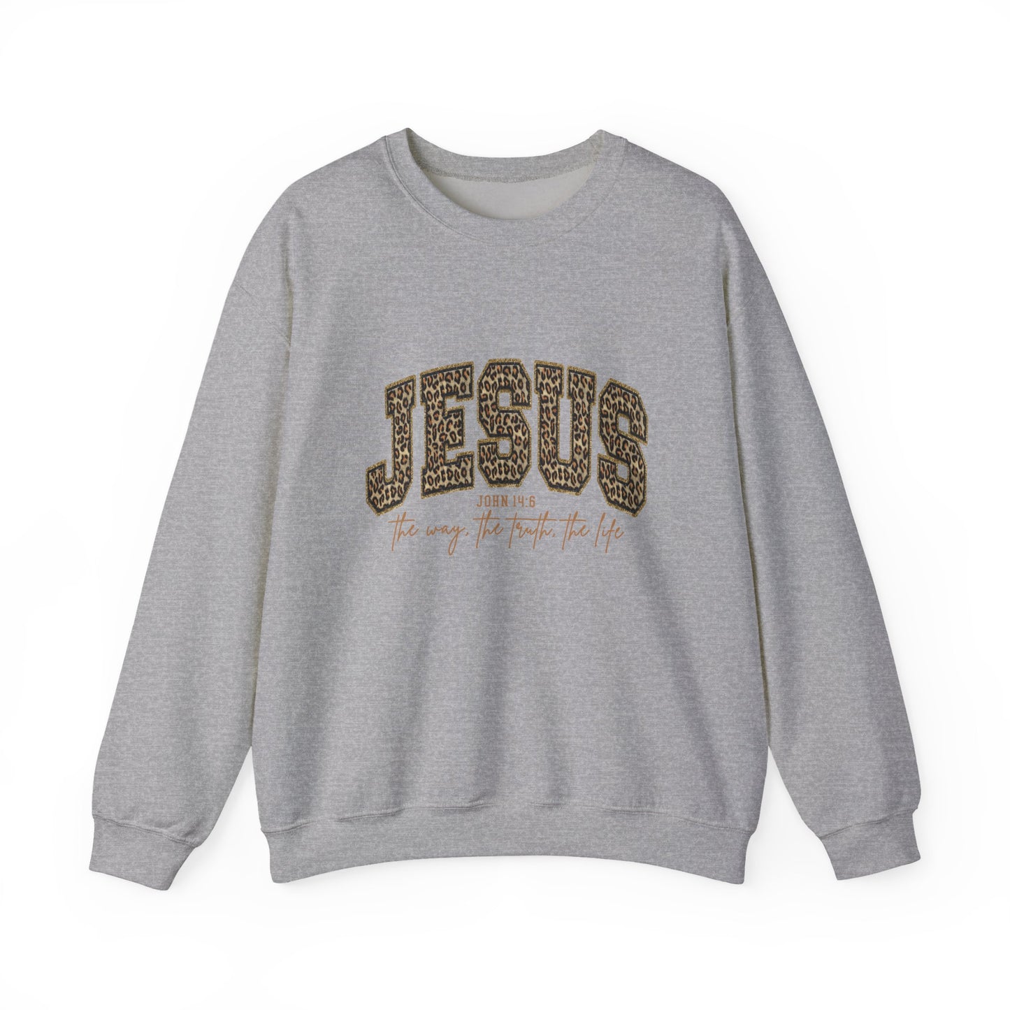 Jesus Script Crewneck Sweatshirt – "Jesus: The Way, The Truth, The Life" Christian Pullover