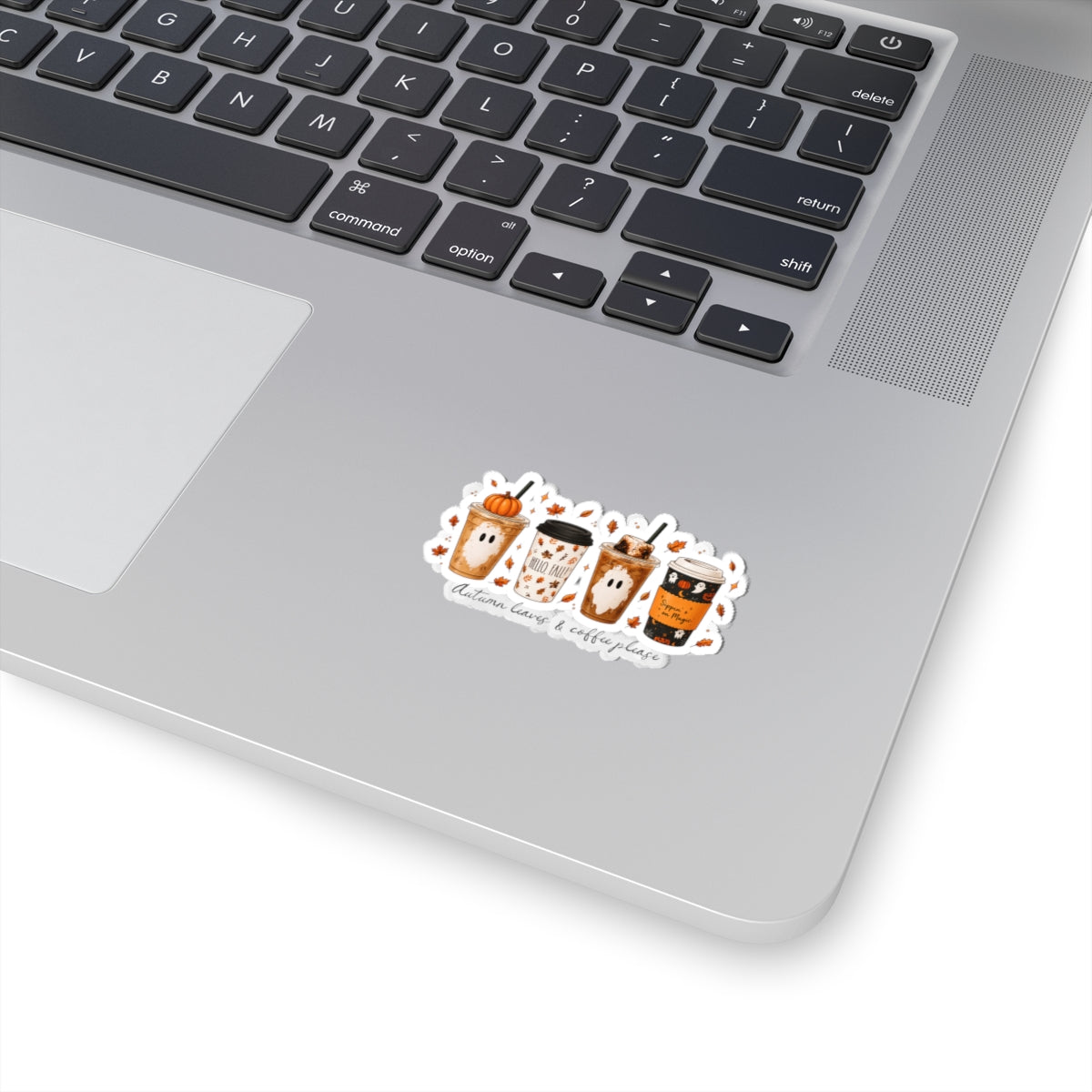 Autumn Coffee Ghosts Sticker - Fall Pumpkin Latte Kiss-Cut Sticker