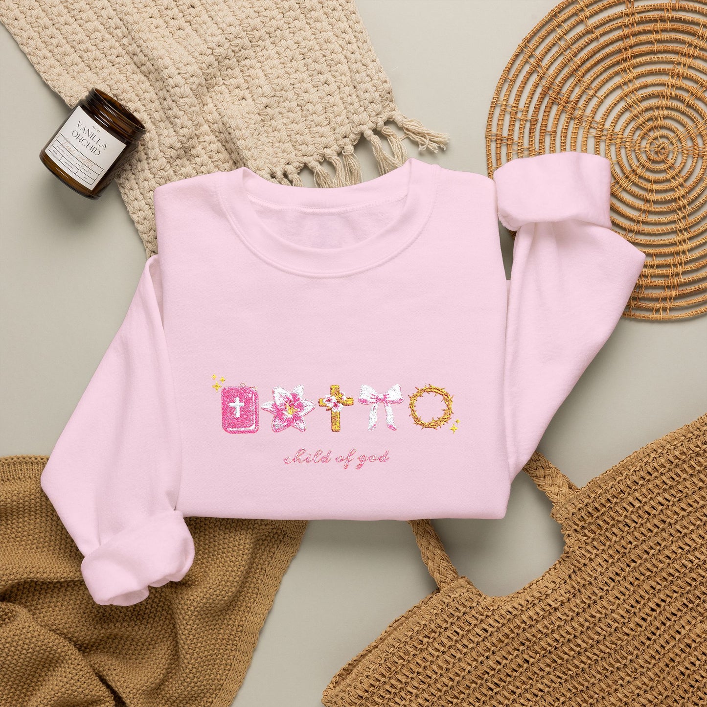 Child Of God Embroidery Crewneck Sweatshirt