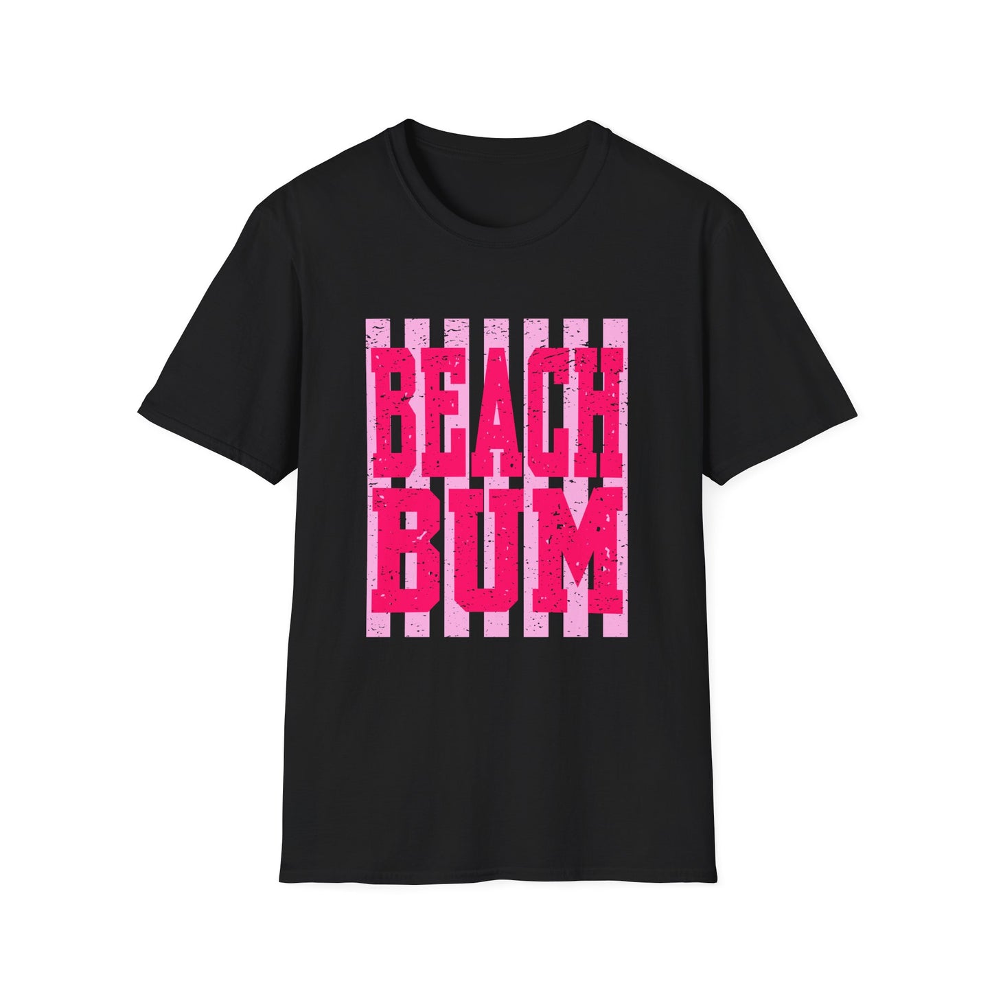Beach Bum T-Shirt — Retro Pink Striped Summer Tee