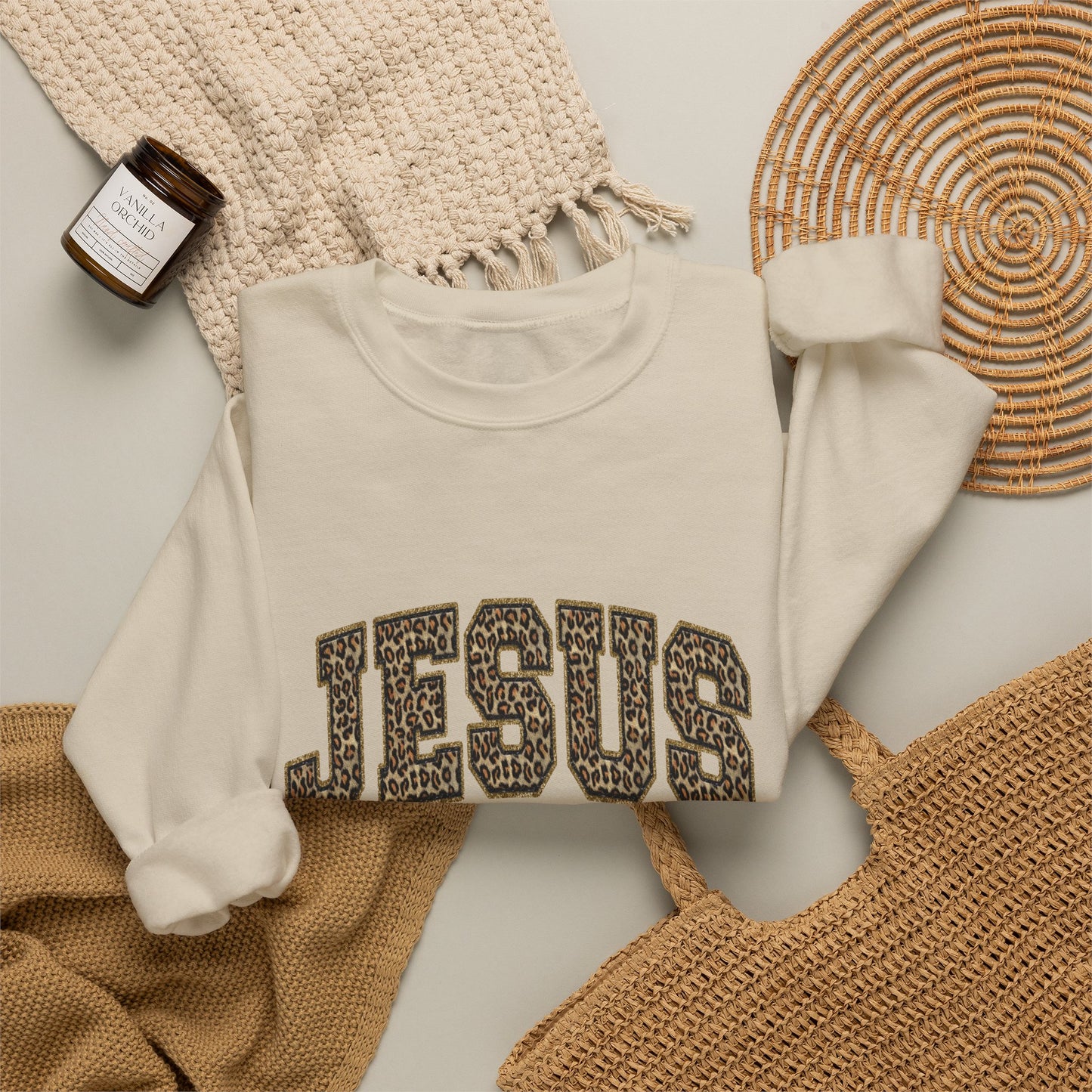 Jesus Script Crewneck Sweatshirt – "Jesus: The Way, The Truth, The Life" Christian Pullover