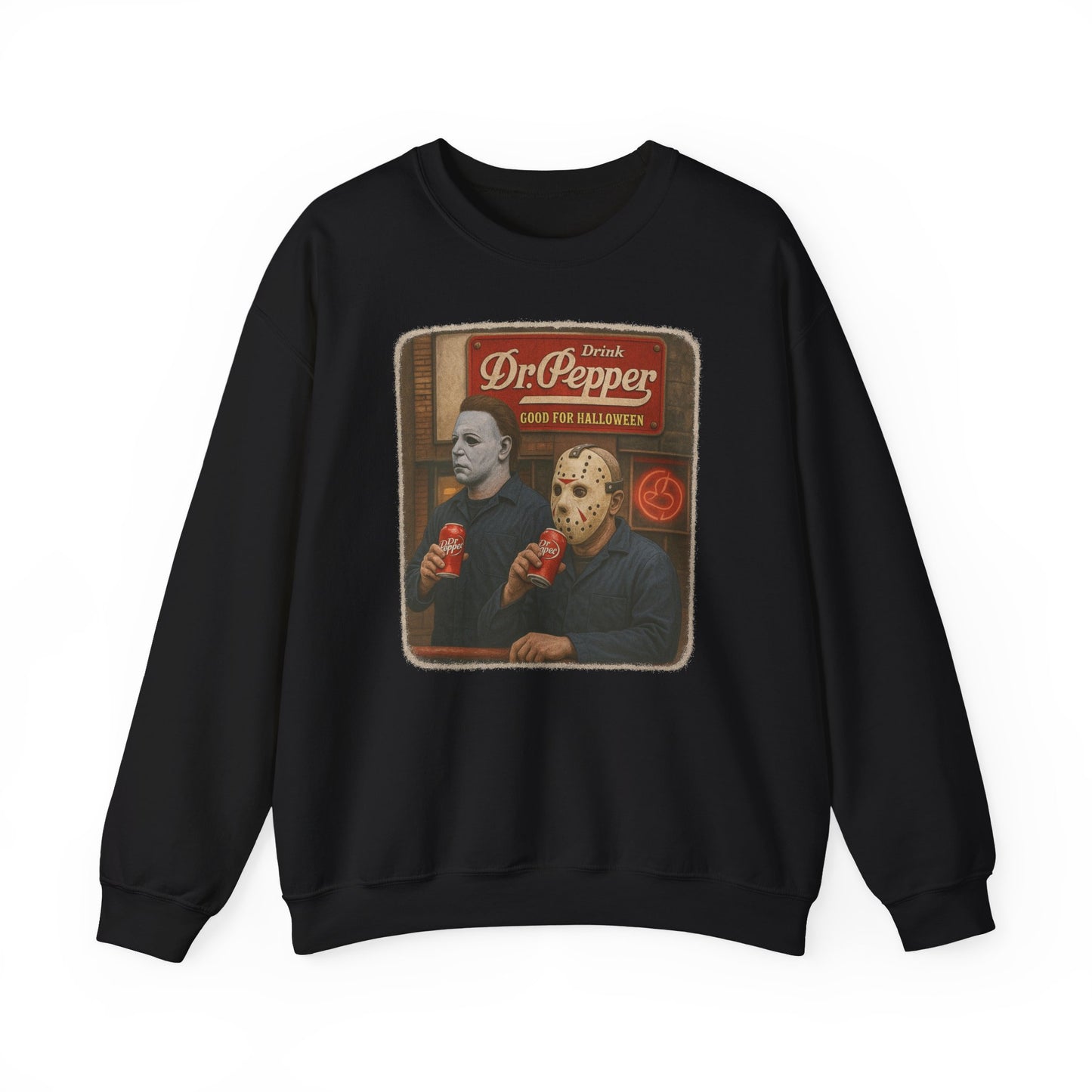 Halloween Horror Sweatshirt — Dr. Pepper "Good for Halloween" Retro Design