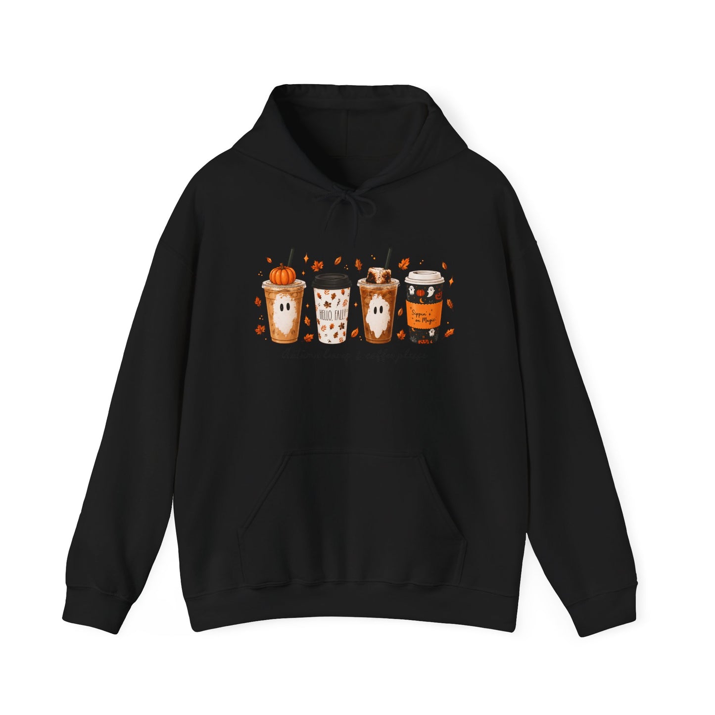 Coffee Fall Hoodie — Cute Autumn Coffee Cups "Autumn Vibes & Cozy Cocoa"