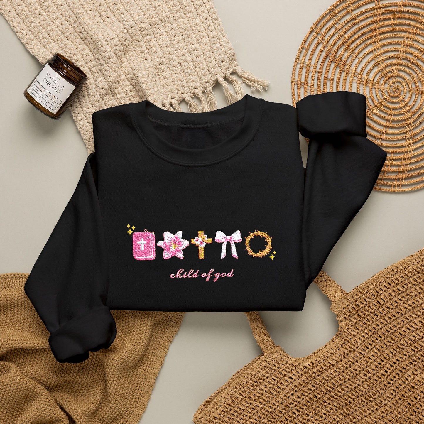 Child Of God Embroidery Crewneck Sweatshirt
