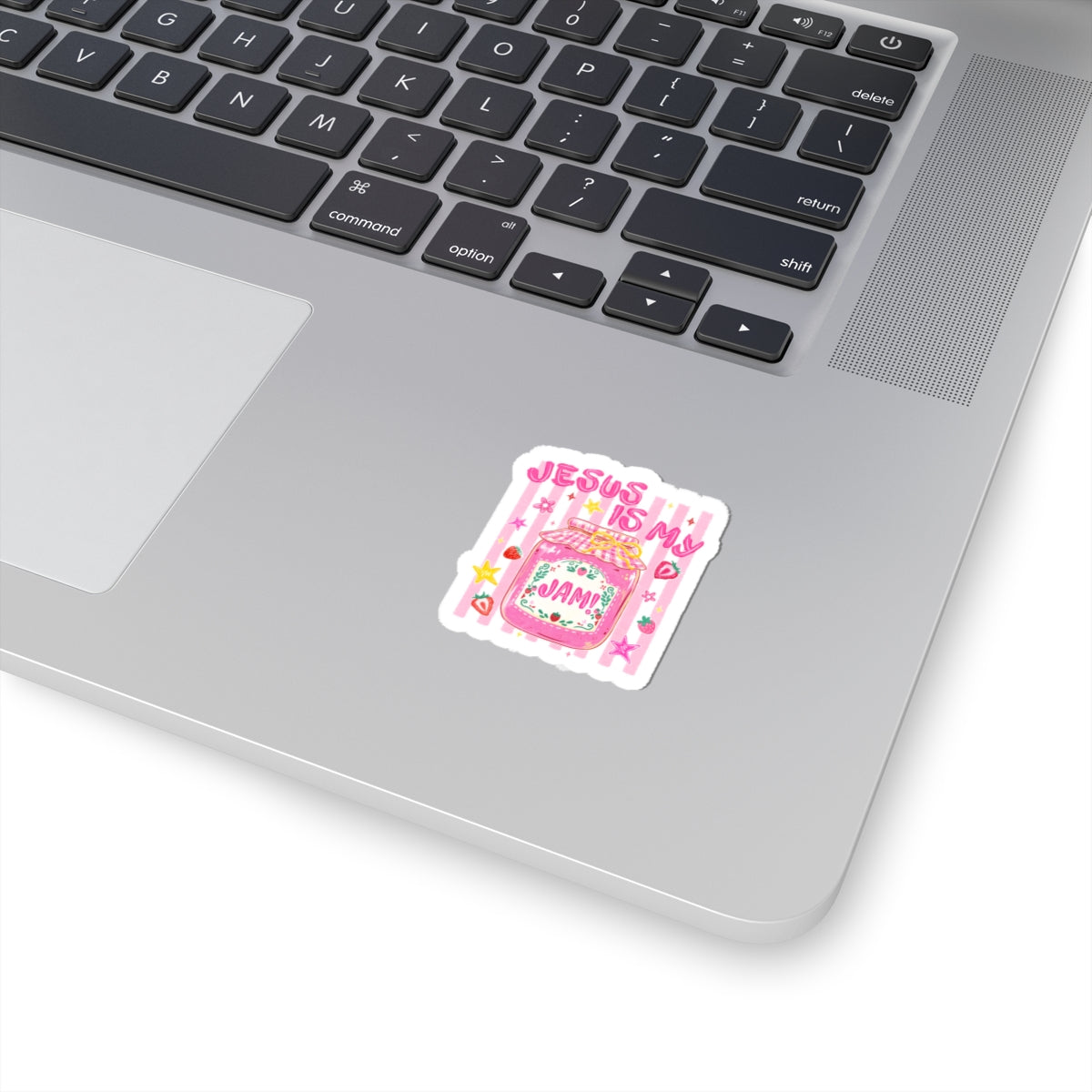 Jesus Is My Jam Kiss-Cut Sticker — Cute Pink Faith Vinyl Decal