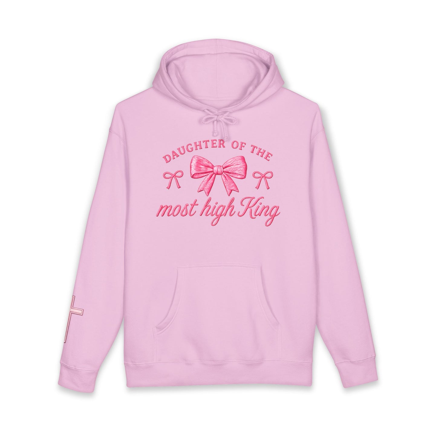 Hoodie – Daughter of the Most High King Pink Bow Christian Sweatshirt