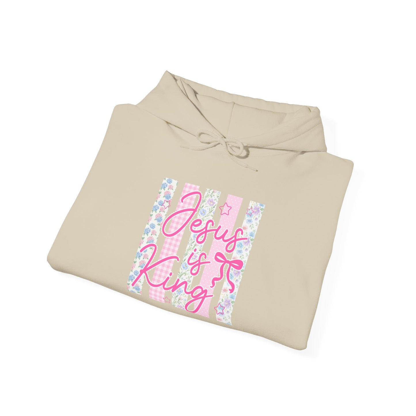 Jesus Is King Floral Hoodie — Christian Faith Comfort Pullover