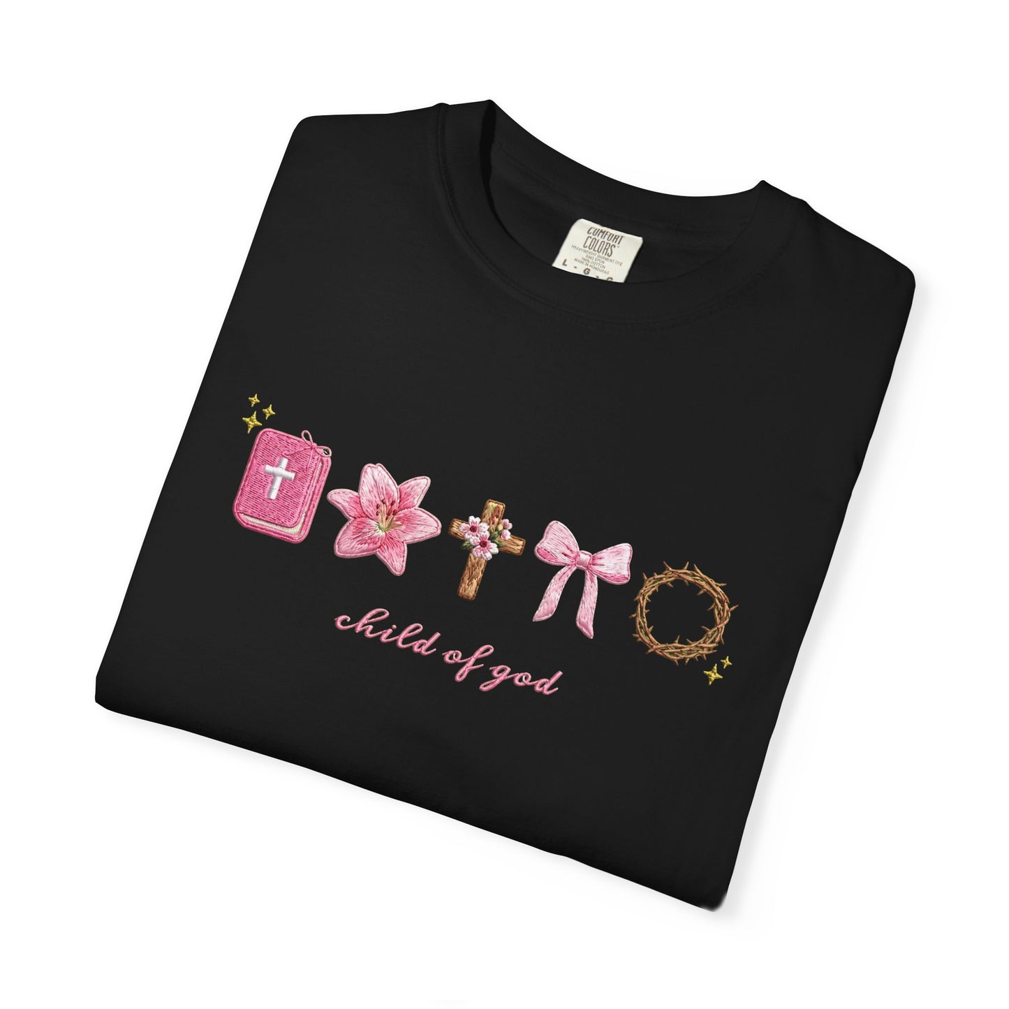 Child of God T-Shirt — Floral Cross & Bible Christian Tee