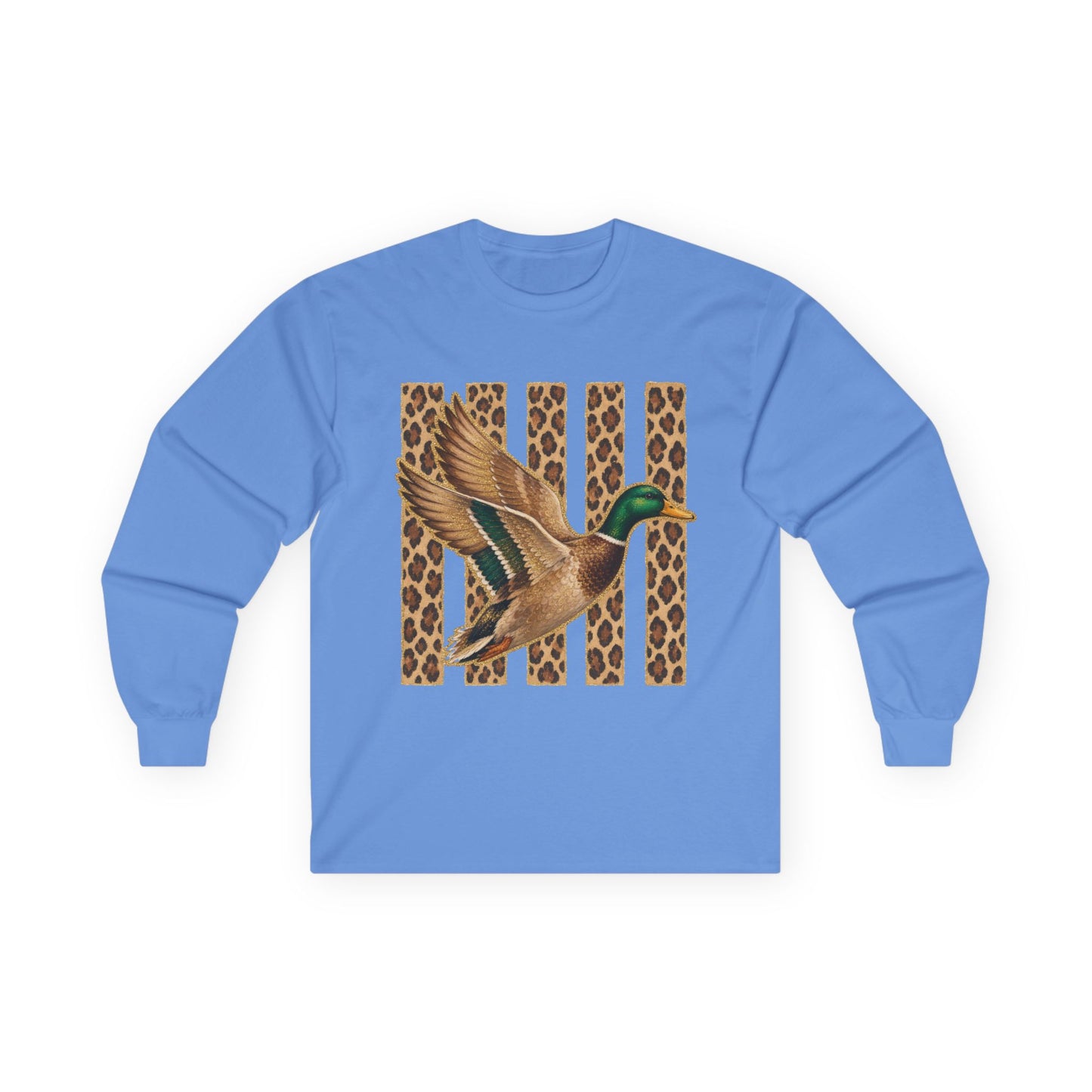 Mallard Duck Leopard Stripe Long Sleeve Tee