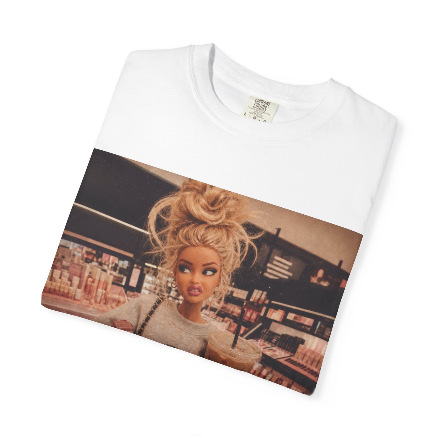 Barbie Doll Grocery Run T-Shirt — Retro Pop Art Photo Tee