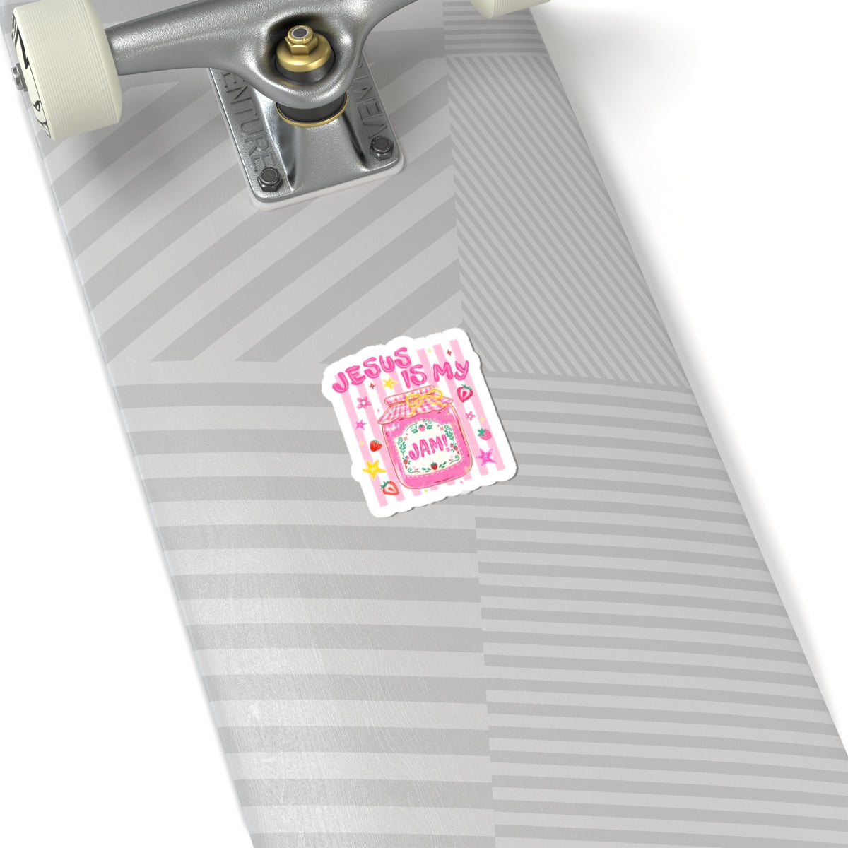 Jesus Is My Jam Kiss-Cut Sticker — Cute Pink Faith Vinyl Decal